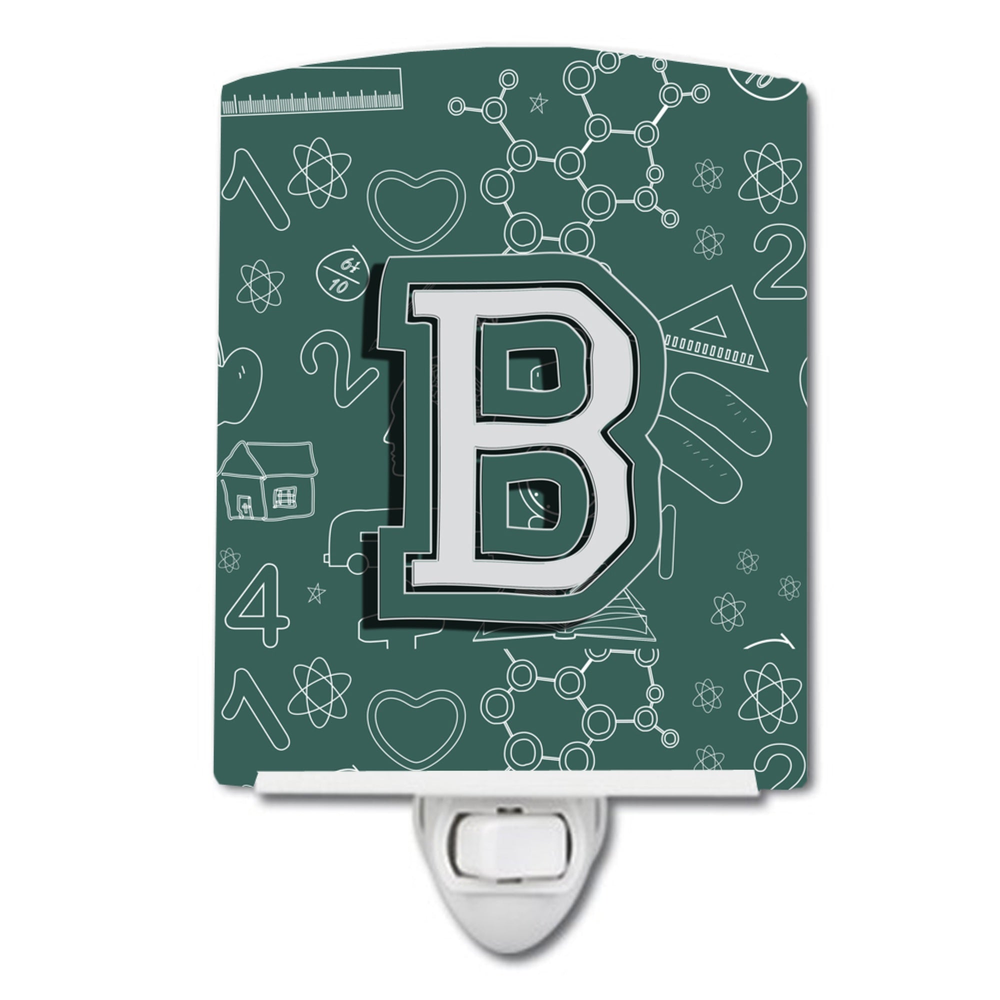  inchCarolines Treasures Letter B Back to School Initial Ceramic Night Light, 6x4, Multicolor inch