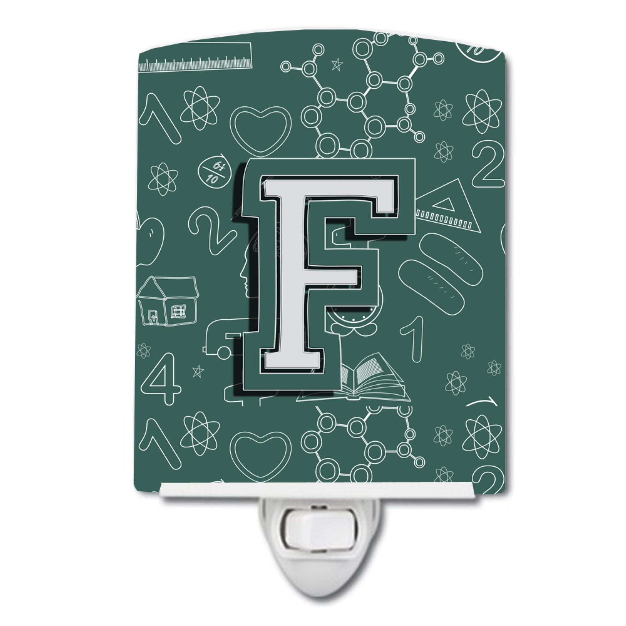  inchCarolines Treasures Letter F Back to School Initial Night Light, 6x4, Multicolor inch