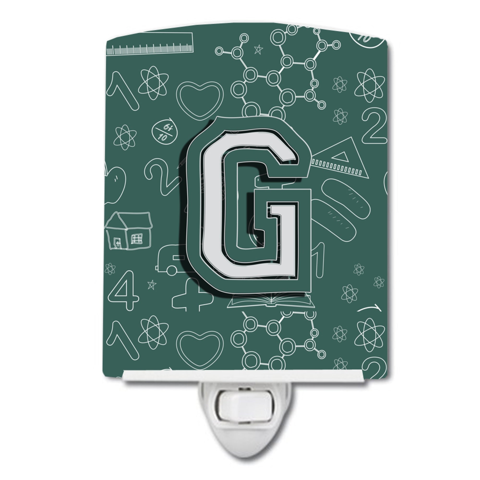  inchCarolines Treasures Letter G Back to School Initial Ceramic Night Light, 6x4, Multicolor inch