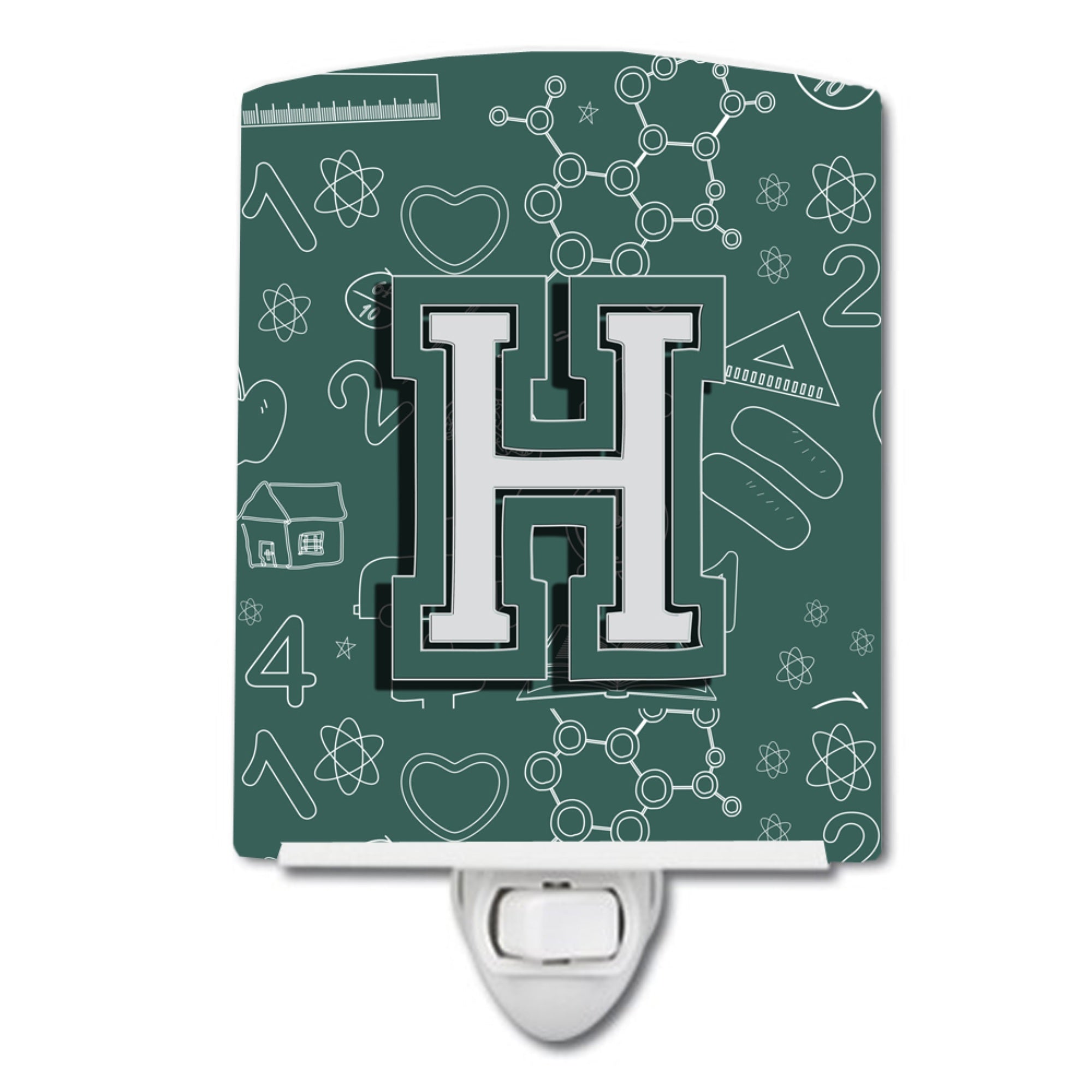  inchCarolines Treasures Letter H Back to School Initial Ceramic Night Light, 6x4, Multicolor inch