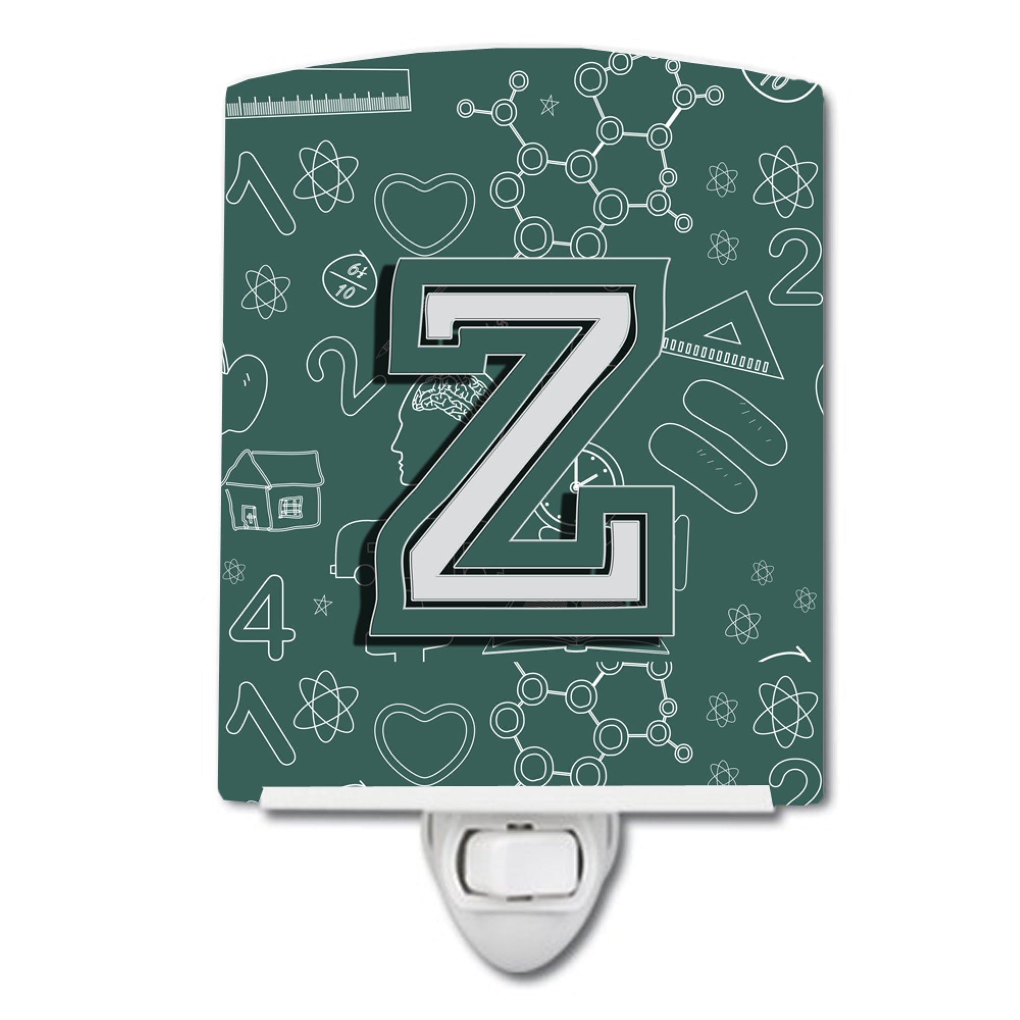  inchCarolines Treasures Letter Z Back to School Initial Ceramic Night Light, 6x4, Multicolor inch
