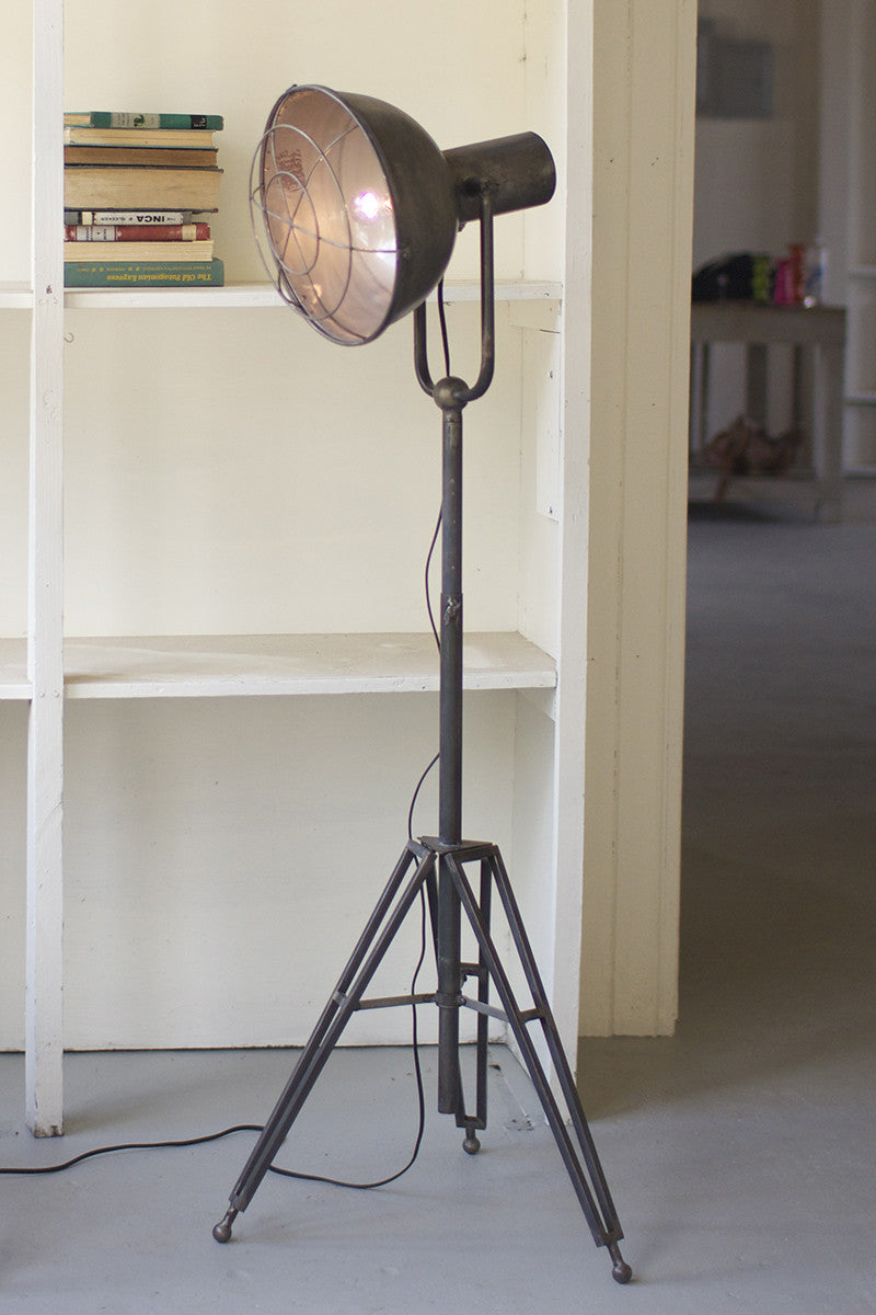 Kalalou Caged Studio Lamp - Solid Brass