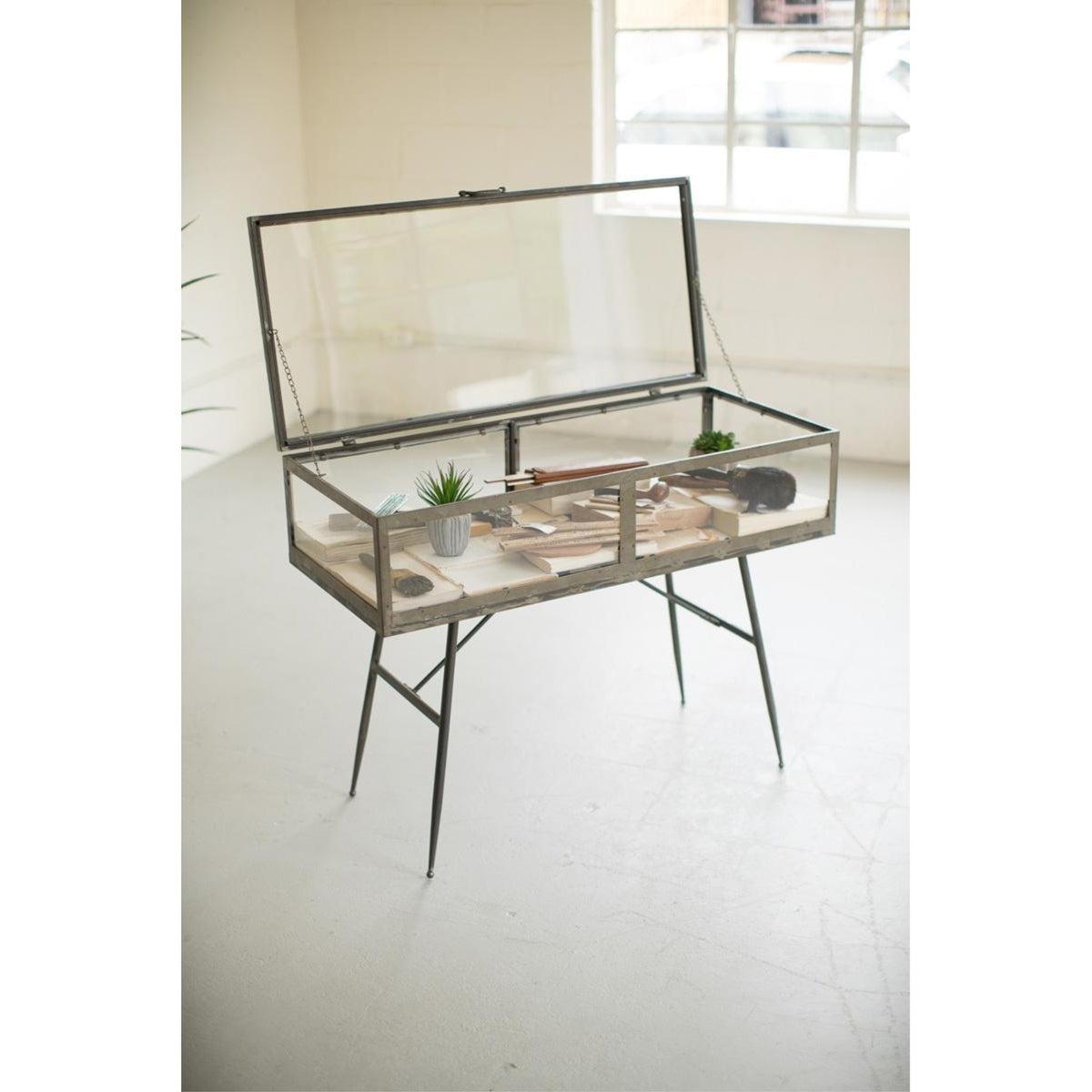 METAL FRAMED GLASS DISPLAY CABINET