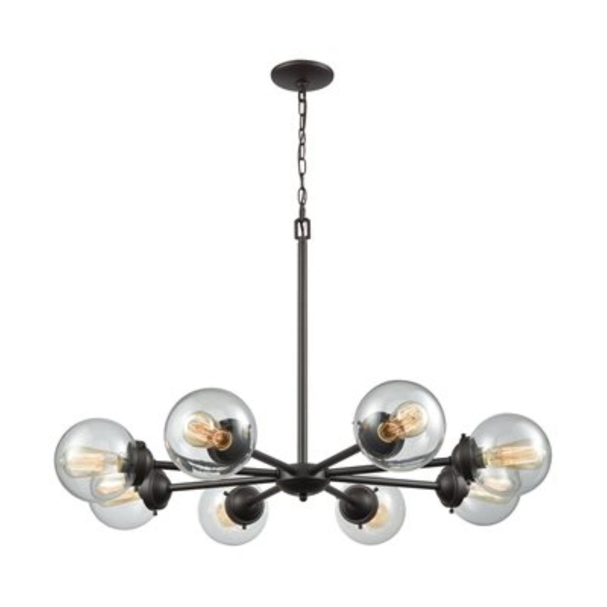 Beckett 8 Light Chandelier in in Oil Rubbed Bronze with Clear Glass