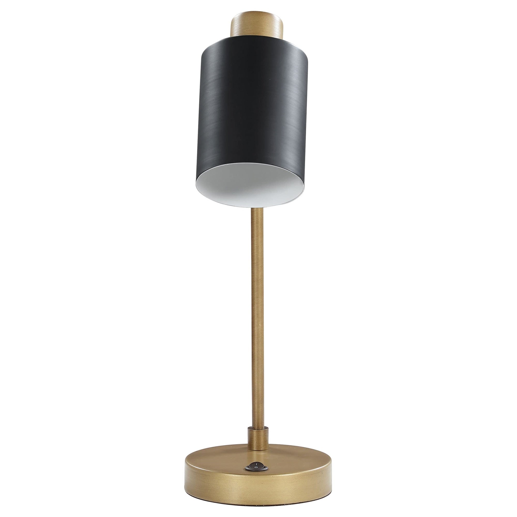 Coaster Home Furnishings Cherise Adjustable Shade Table Lamp Antique Brass And Matte Black