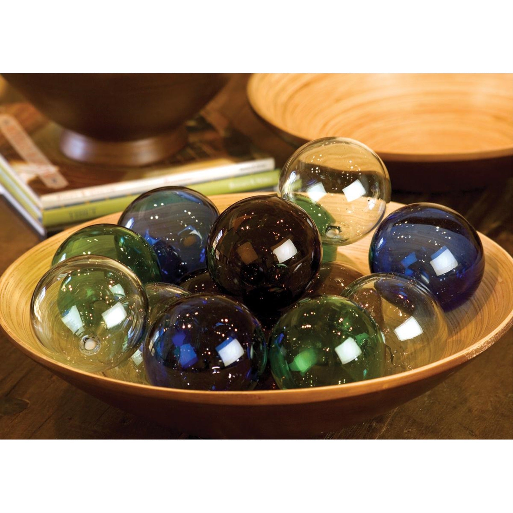 KALALOU Recycled Glass Ball, 4x4 inches, Multicolor, Model CRL303
