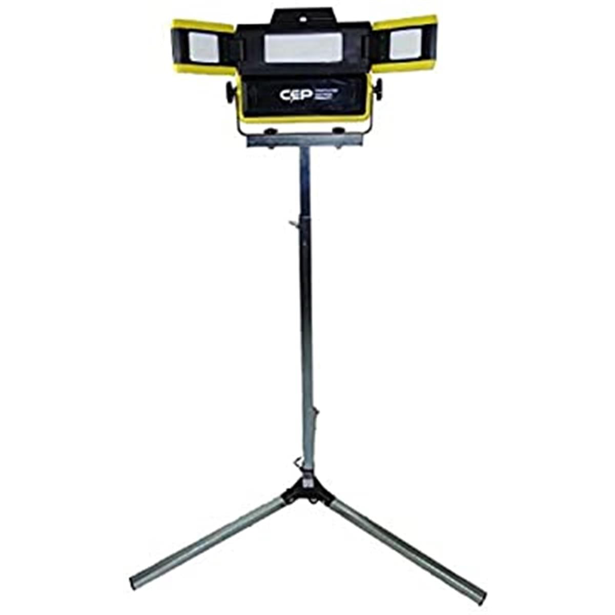 Construction Electrical Products 7270 7 ft. 50W 4000 Lumens Wide Angle Rechargable Light with Steel Tripod Mount