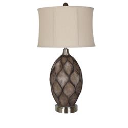 crestview collection cVAVP1038 34 in Kimball Table Lamp - carved Wood & Nickel Finish