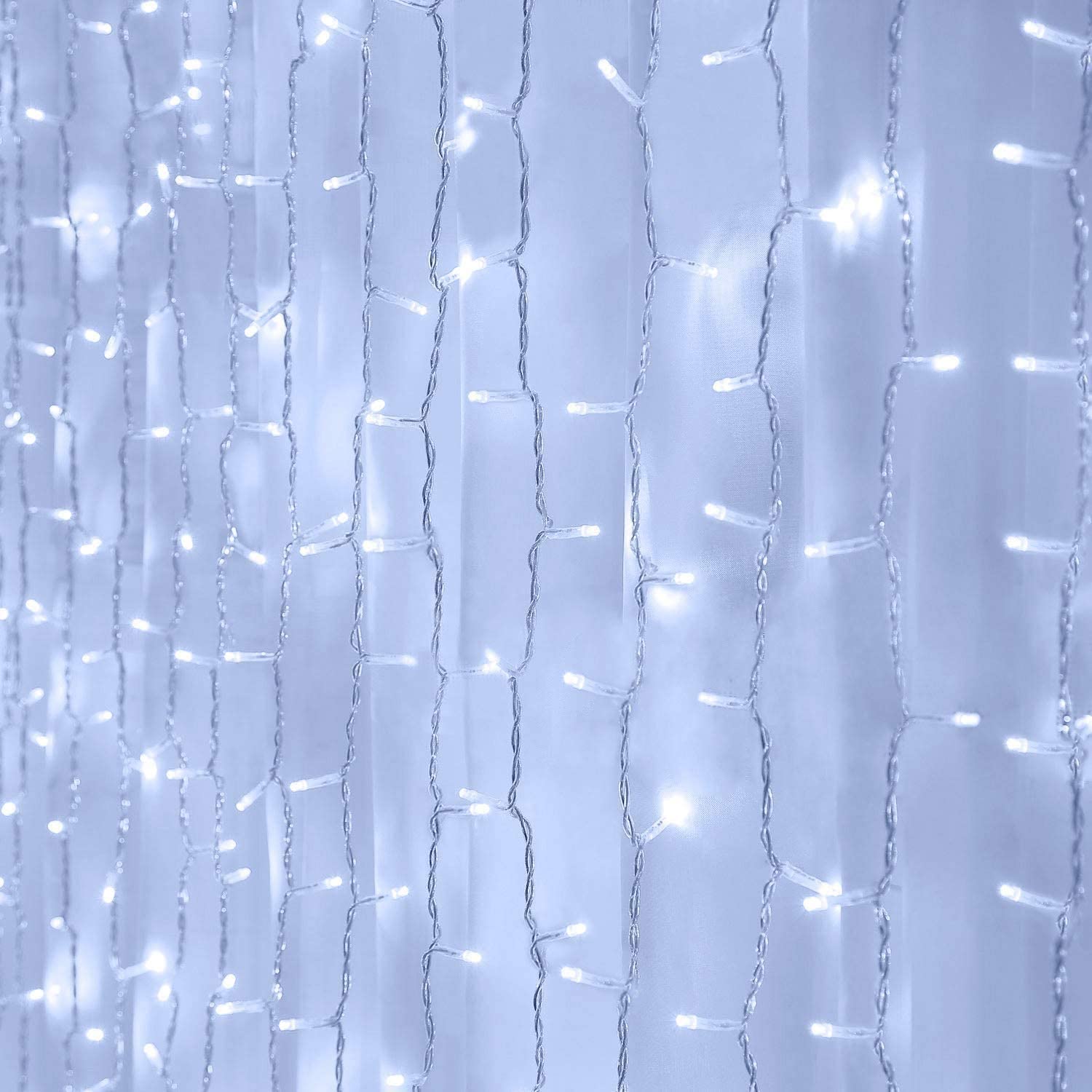 300 LED 9ft x 9ft Twinkling Curtain Lights Plug in
