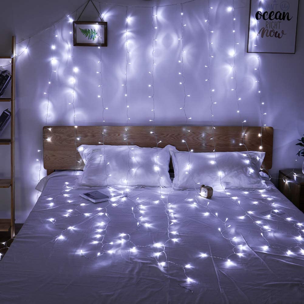 300 LED 9ft x 9ft Twinkling Curtain Lights Plug in