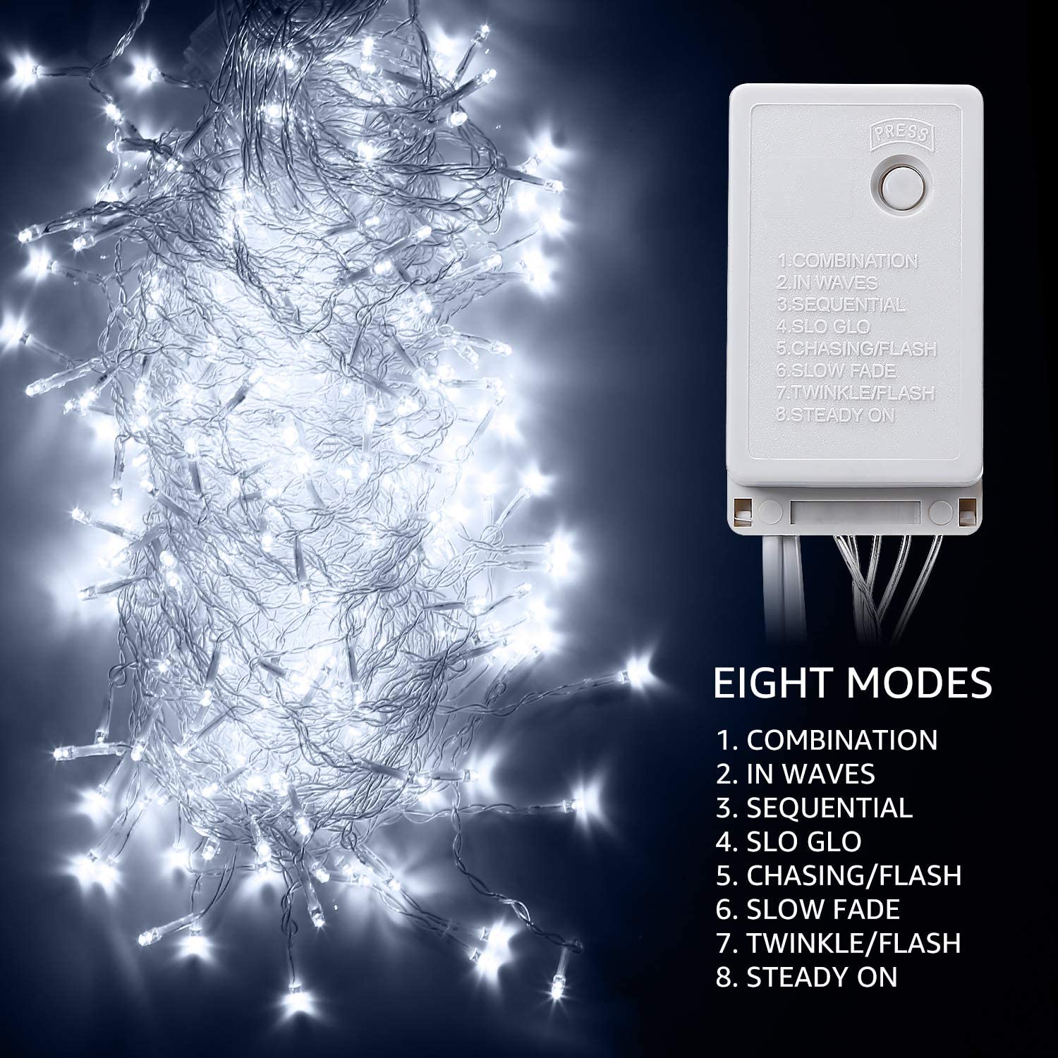 300 LED 9ft x 9ft Twinkling Curtain Lights Plug in