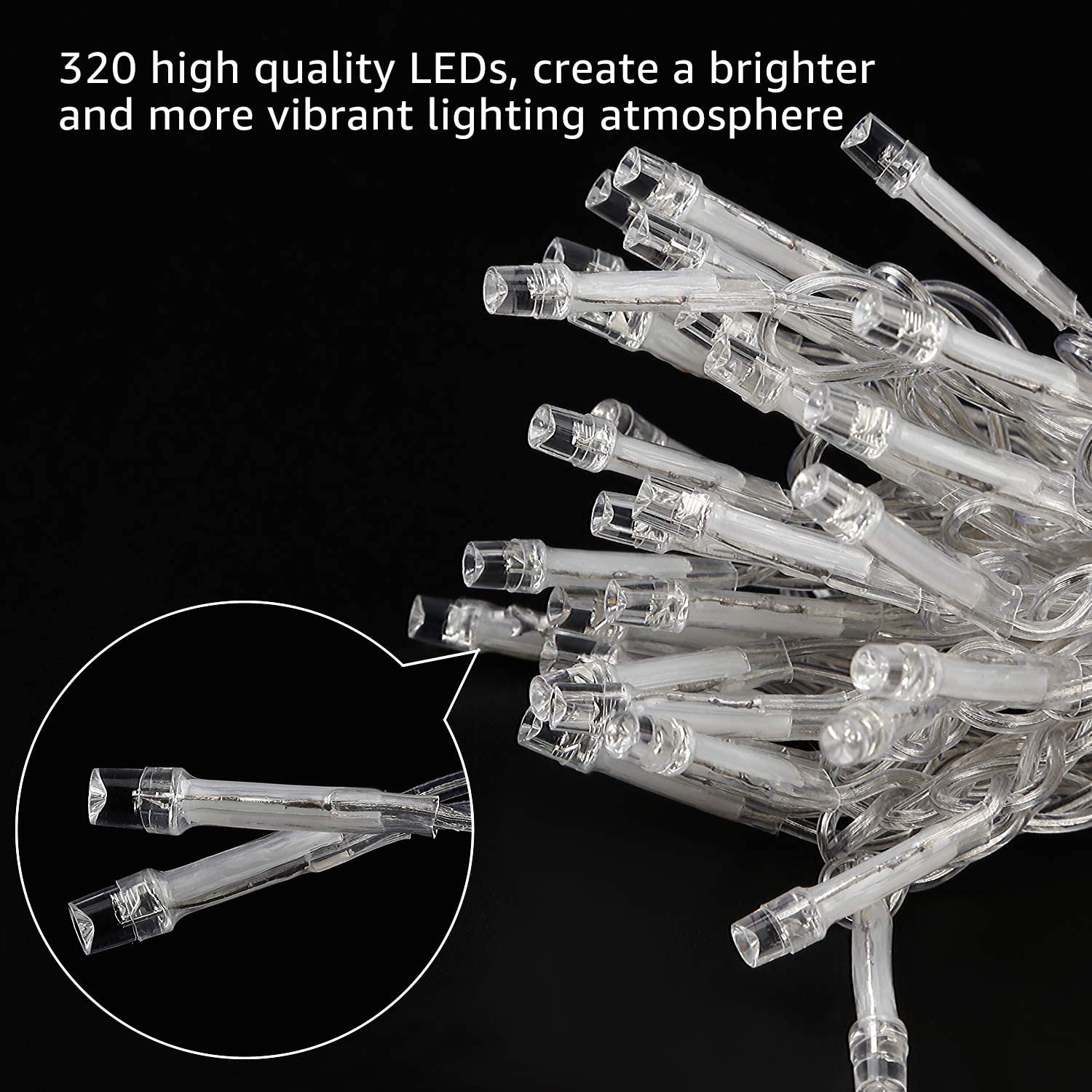 300 LED 9ft x 9ft Twinkling Curtain Lights Plug in