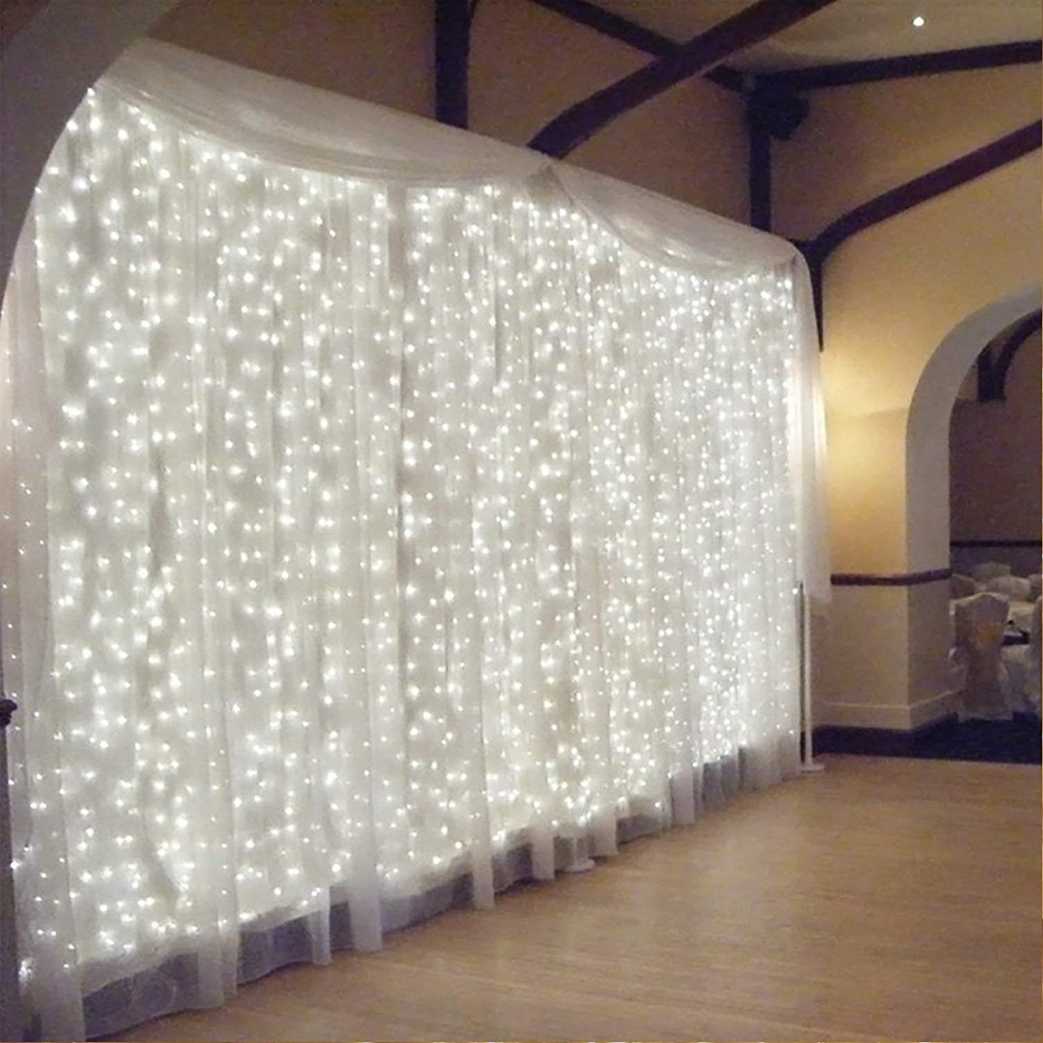 300 LED 9ft x 9ft Twinkling Curtain Lights Plug in