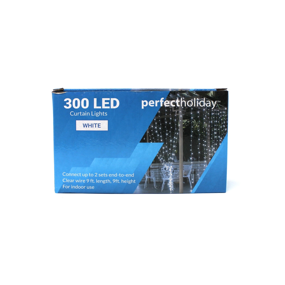 300 LED Curtain String Light with Remote - White