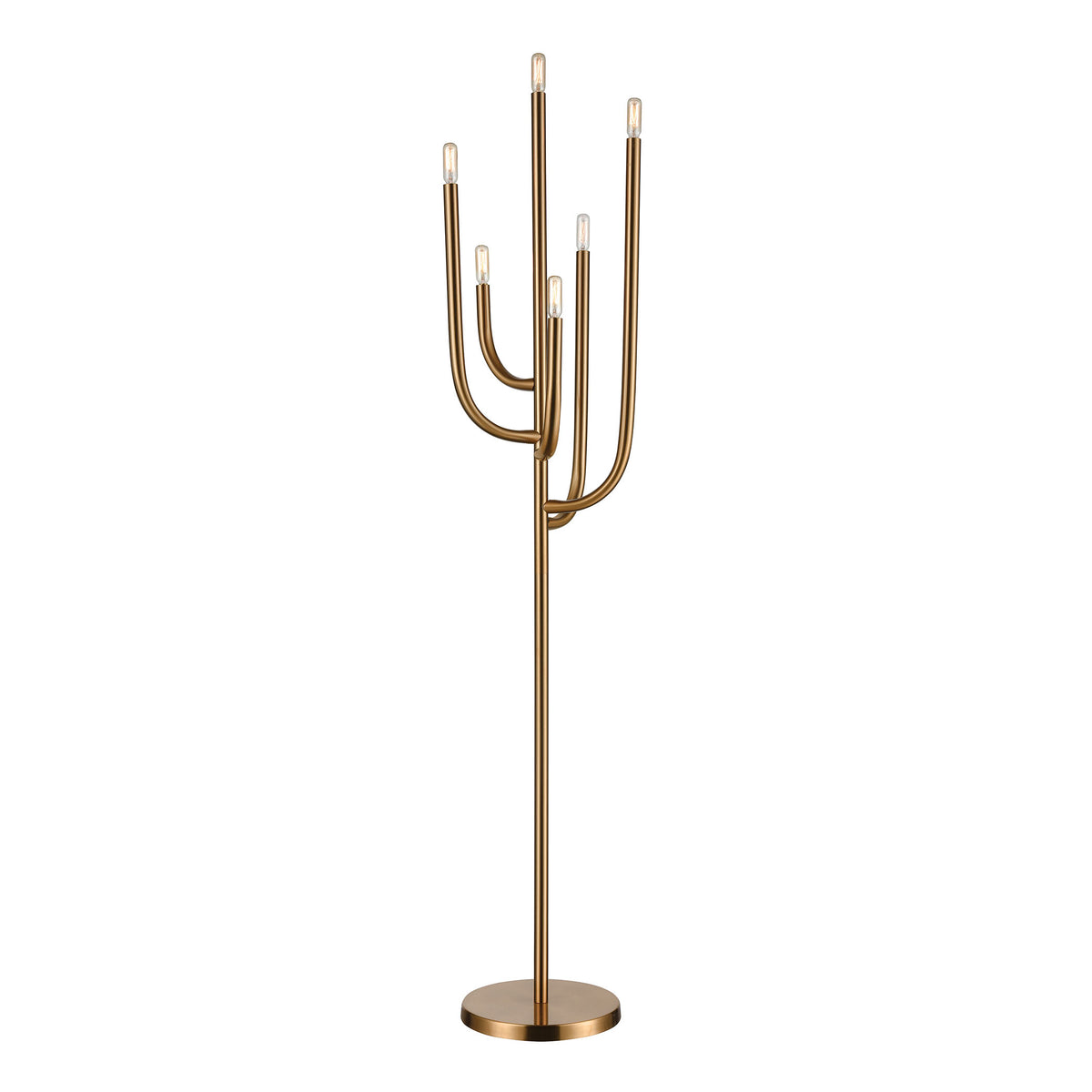 Hands Up 6-Light Floor Lamp in Aged Brass