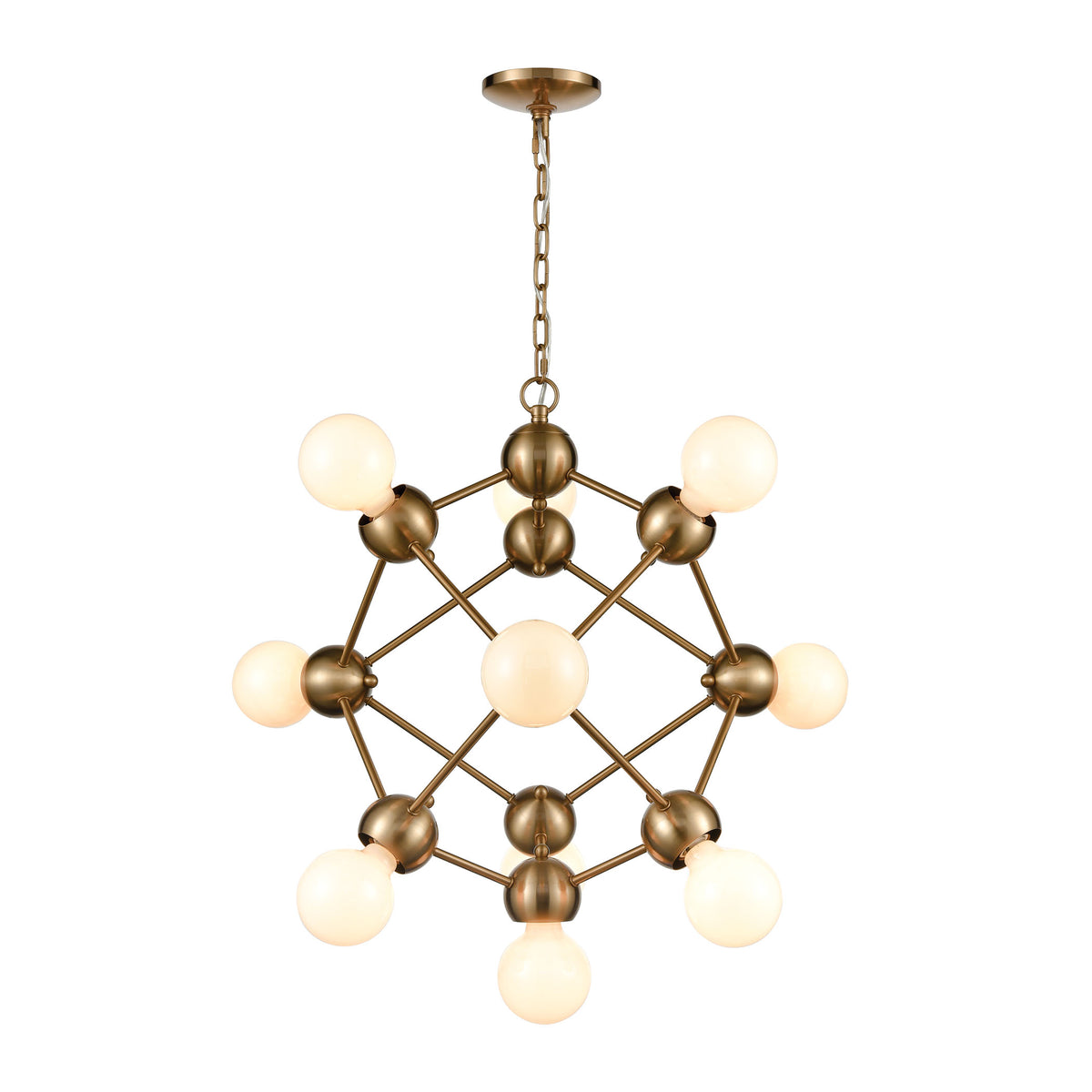 Grow from Here 10-Light Pendant in Satin Brass