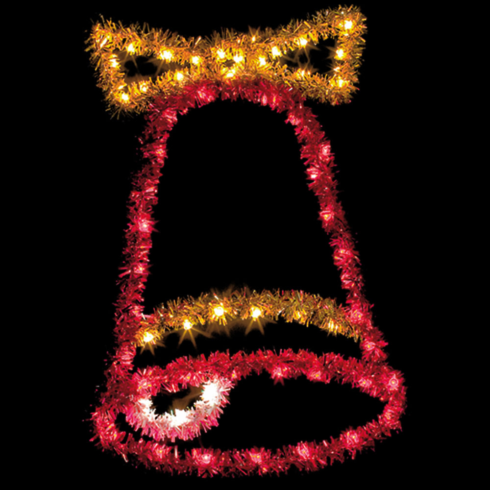 Vickerman 4' Metallic Bell Commercial Pole Decoration With 44 Led Lights.