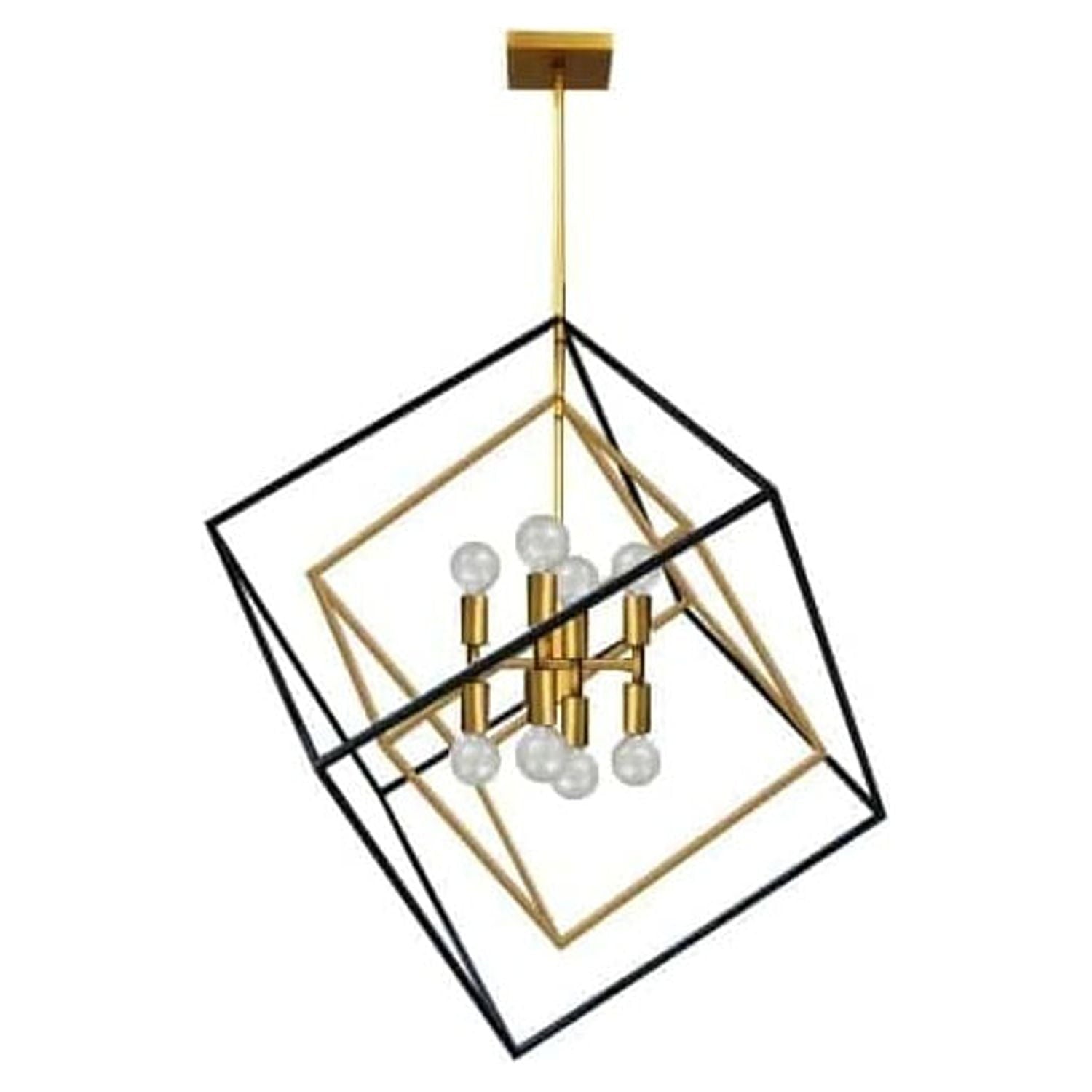 8Lt Pendant, Vintage Bronze & Matte Black Finish