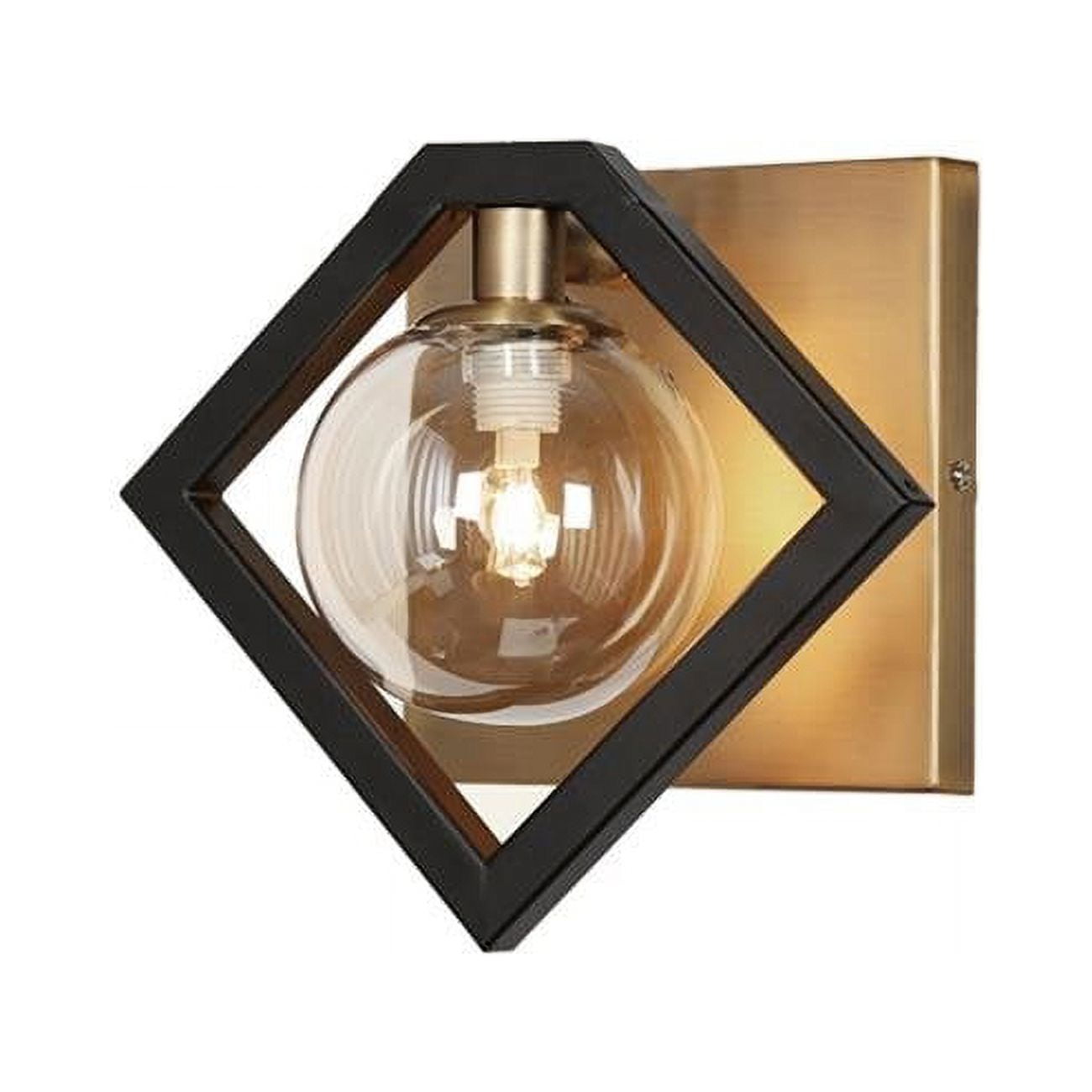 Dainolite Wall Sconce 1Lt, Matte Black & Vintage Bronze, Metal, Model GLA-91W-MB-VB