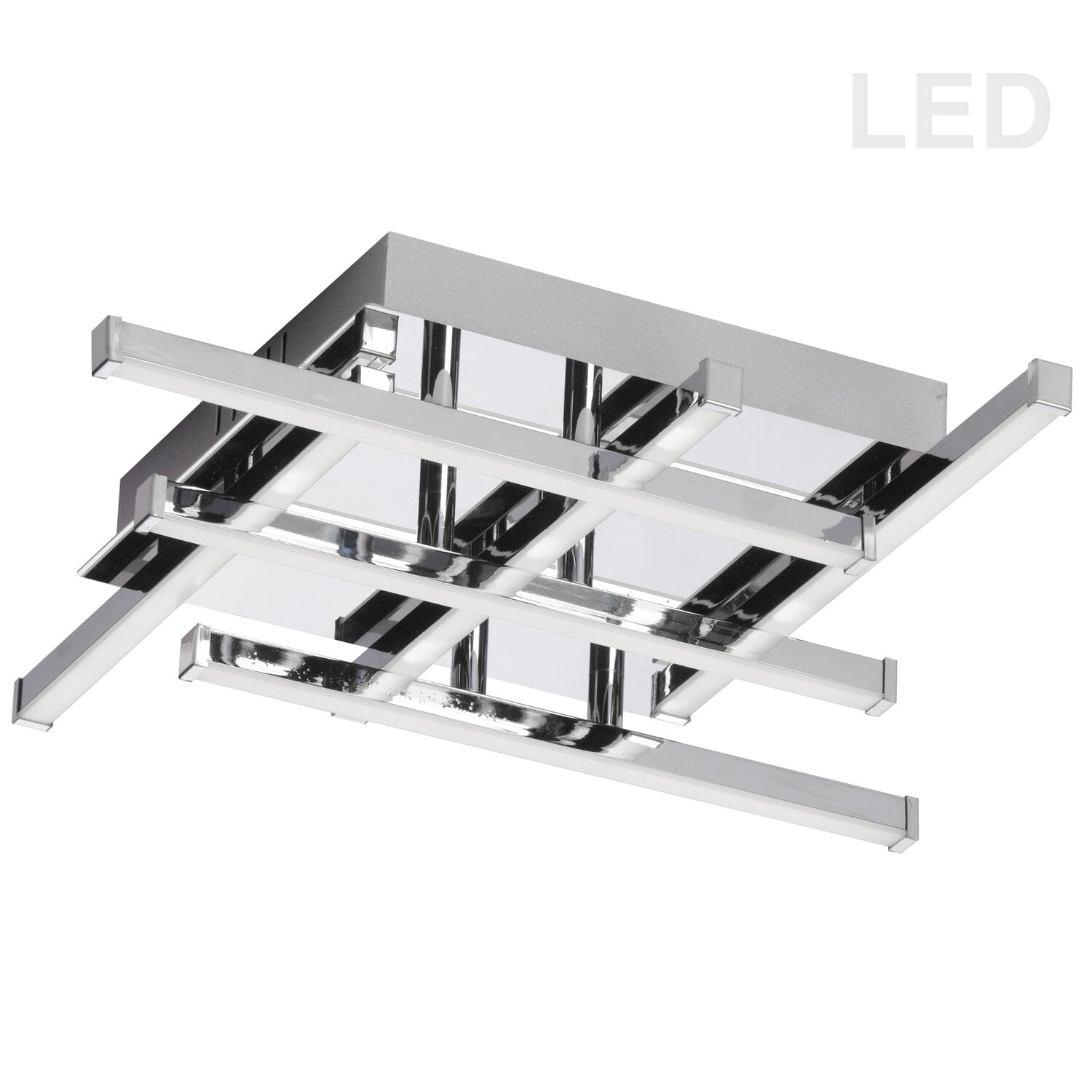 6Lt Led Flush Mount, Polished Chrome