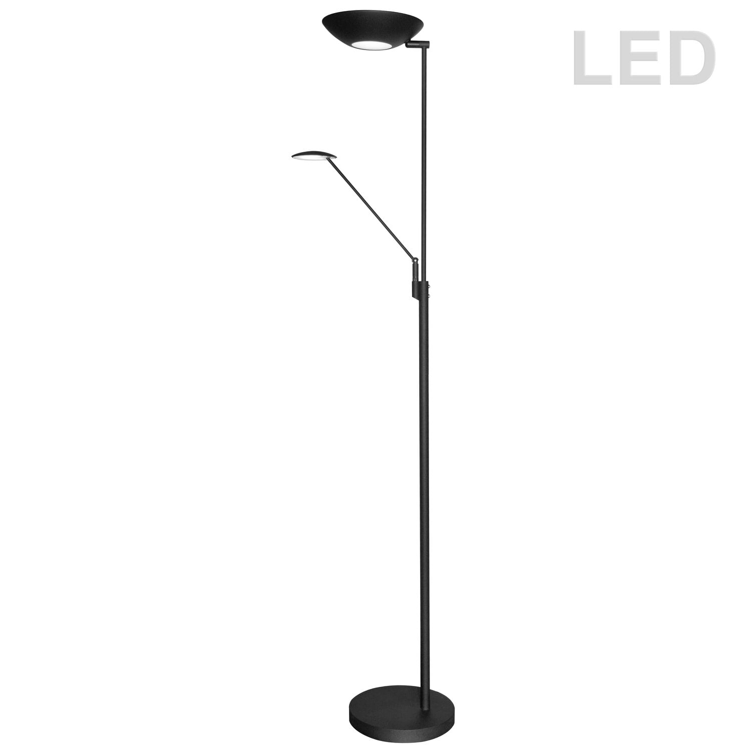 Dainolite Mother And Son, 170Ledf, Led Floor Lamp, Black Finish, 72 Inch Standing Dimmable Floor Lamp For Home Decor, Bedroom, Living Room, Or Office, Great For Reading, Ambient Lighting, And More
