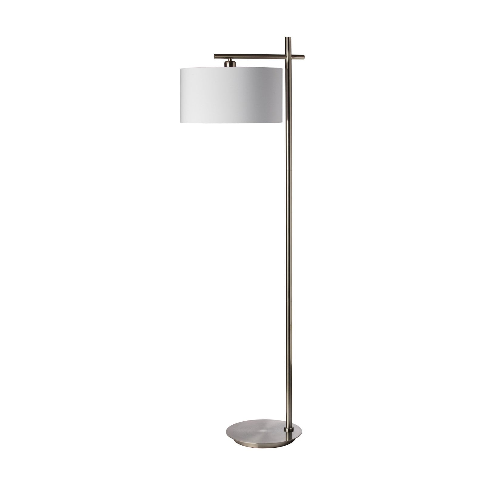 Dainolite 1Lt Floor Lamp, Satin Chrome Finish