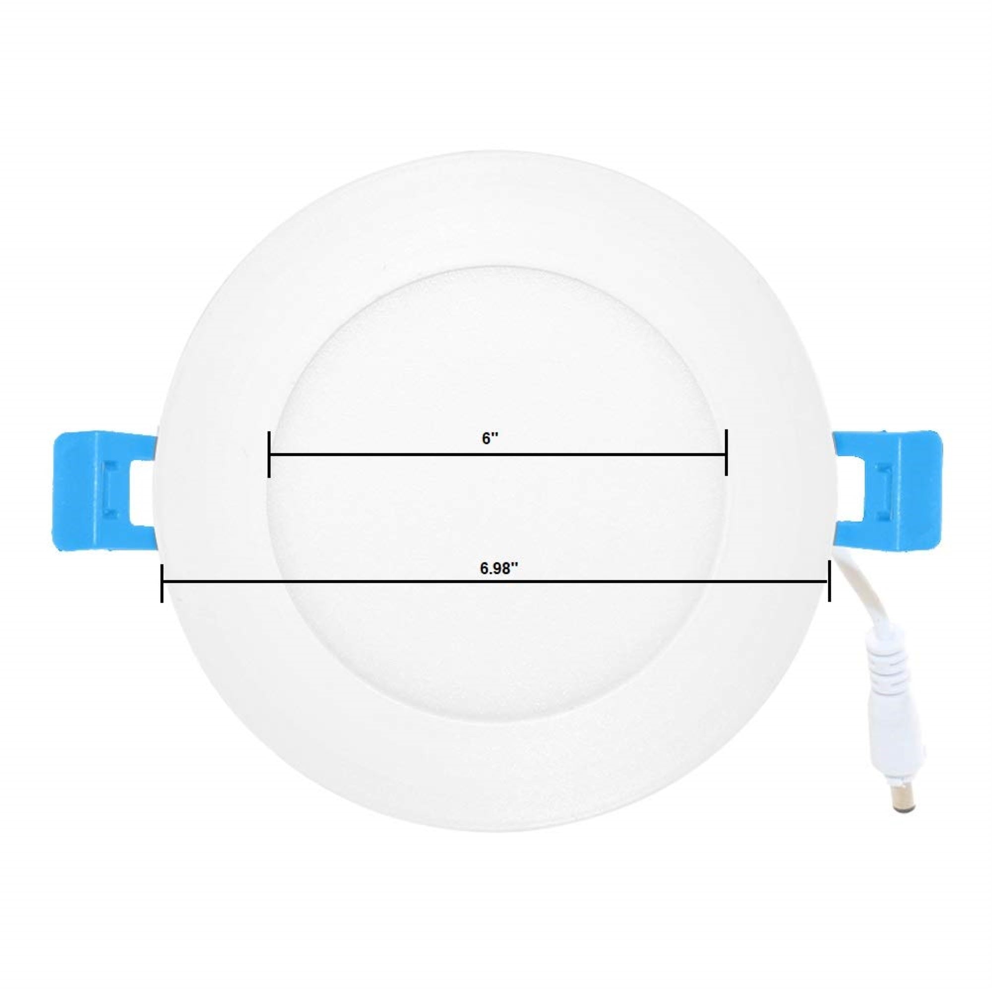 Euri Lighting DLC6S-2050e Ultra-Slim 6in Dimmable Downlight, 12W, 900lm, Cool White, Aluminum, IC Rated, ETL Listed