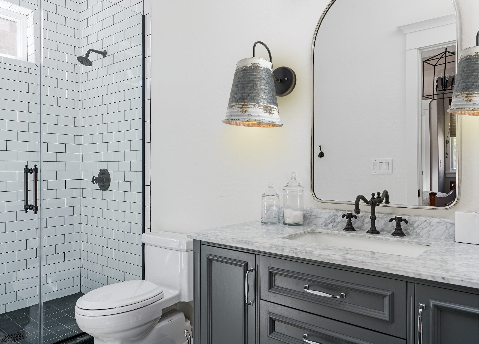 Distressed Large Farmhouse Wall Sconce Light