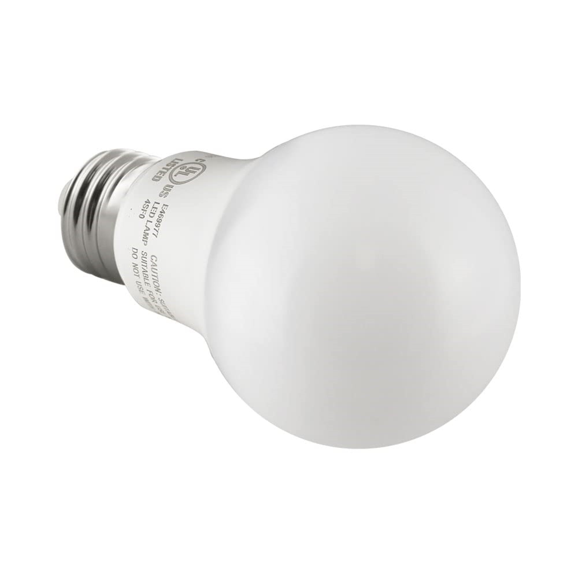 Euri Lighting EA19-6020e-4, LED A19 4-Pack, 9W (60W Equiv.) 800lm, Dim, 80 CRI, Warm White (2700K), Damp Rated, E26 Base, Fully 