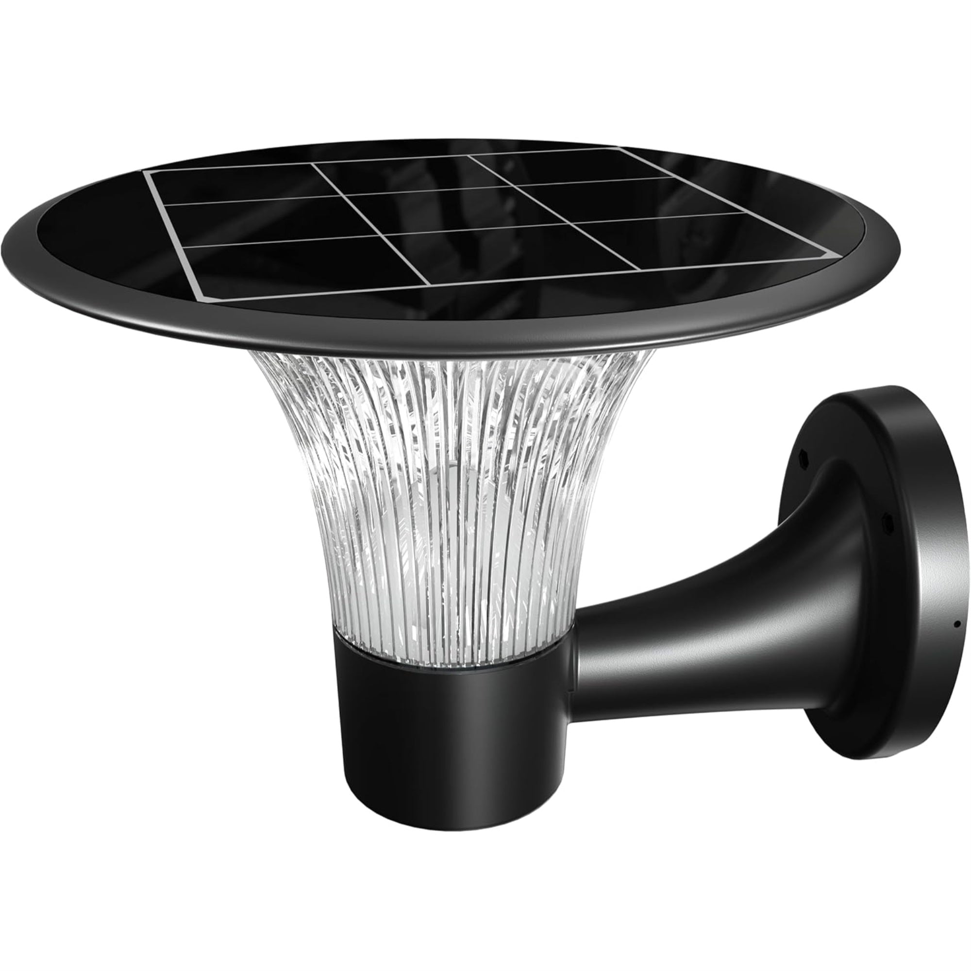 Solar Powered 15W Crystal Diamond LED Color Selectable Round Wall Light for Commercial Residential Walkway Courtyard Park