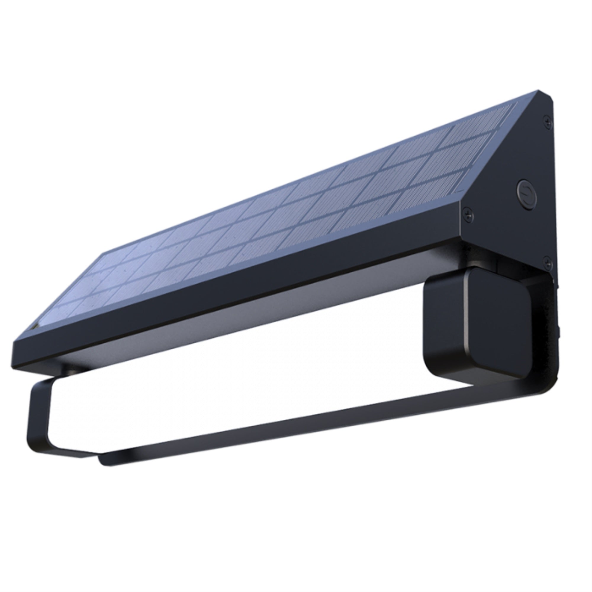 SOLAR POWERED INTEGRATED LED FLOOD LIGHT, ALUMINUM SMART SENSING SELFCONTAINED WARMWHITE OR PRUEWHITE COLOR SELECTABLE WITH D