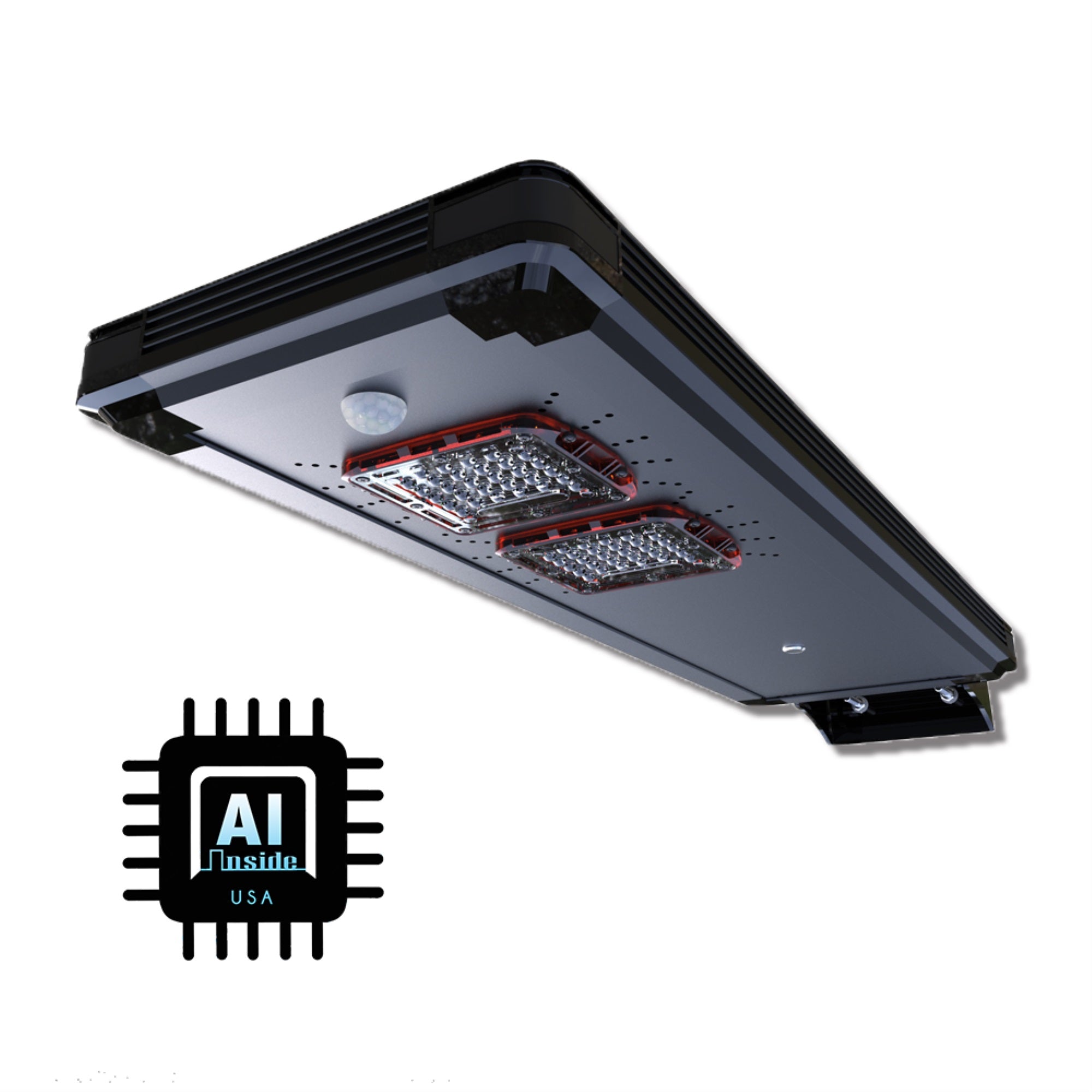 Eleding Solar Power Dusk To Dawn Led Area Light, 3200 Lumens, Smart Sensing, Black Aluminum