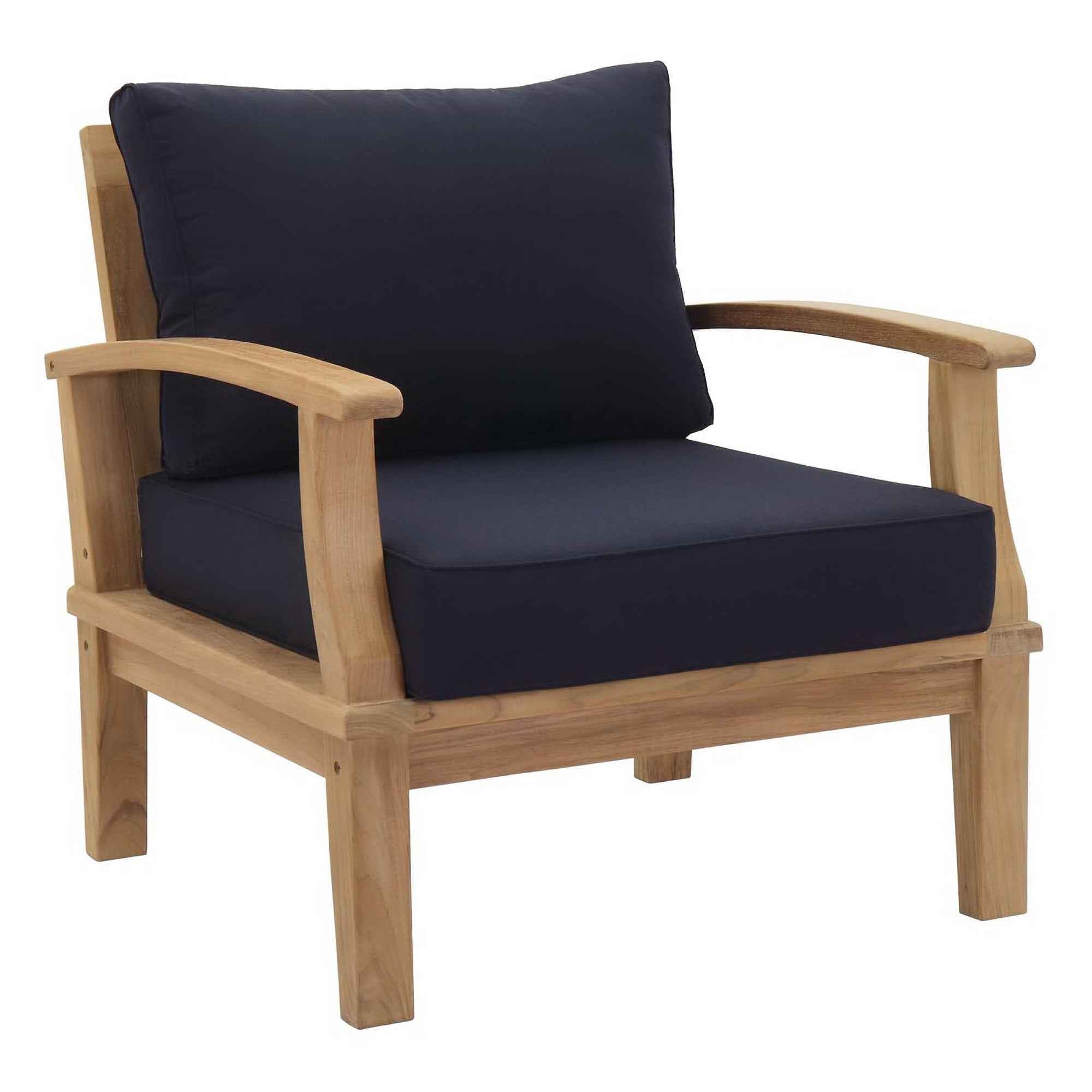 Patio Teak Sectional Set - Patio Elegance Marina 8-Piece Outdoor Teak Sectional Set by Modway