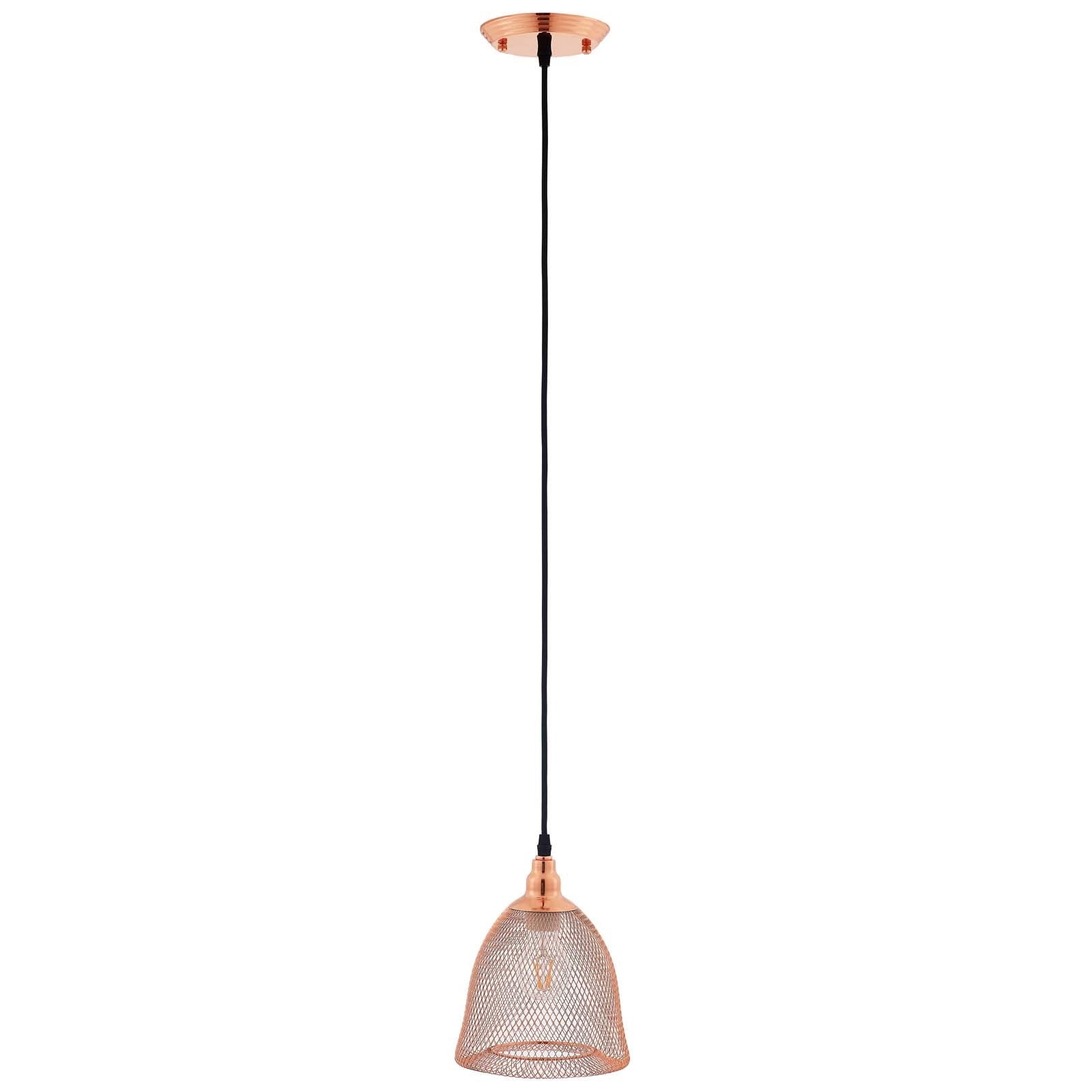 Glimmer BellShaped Rose Gold Pendant Ligh 