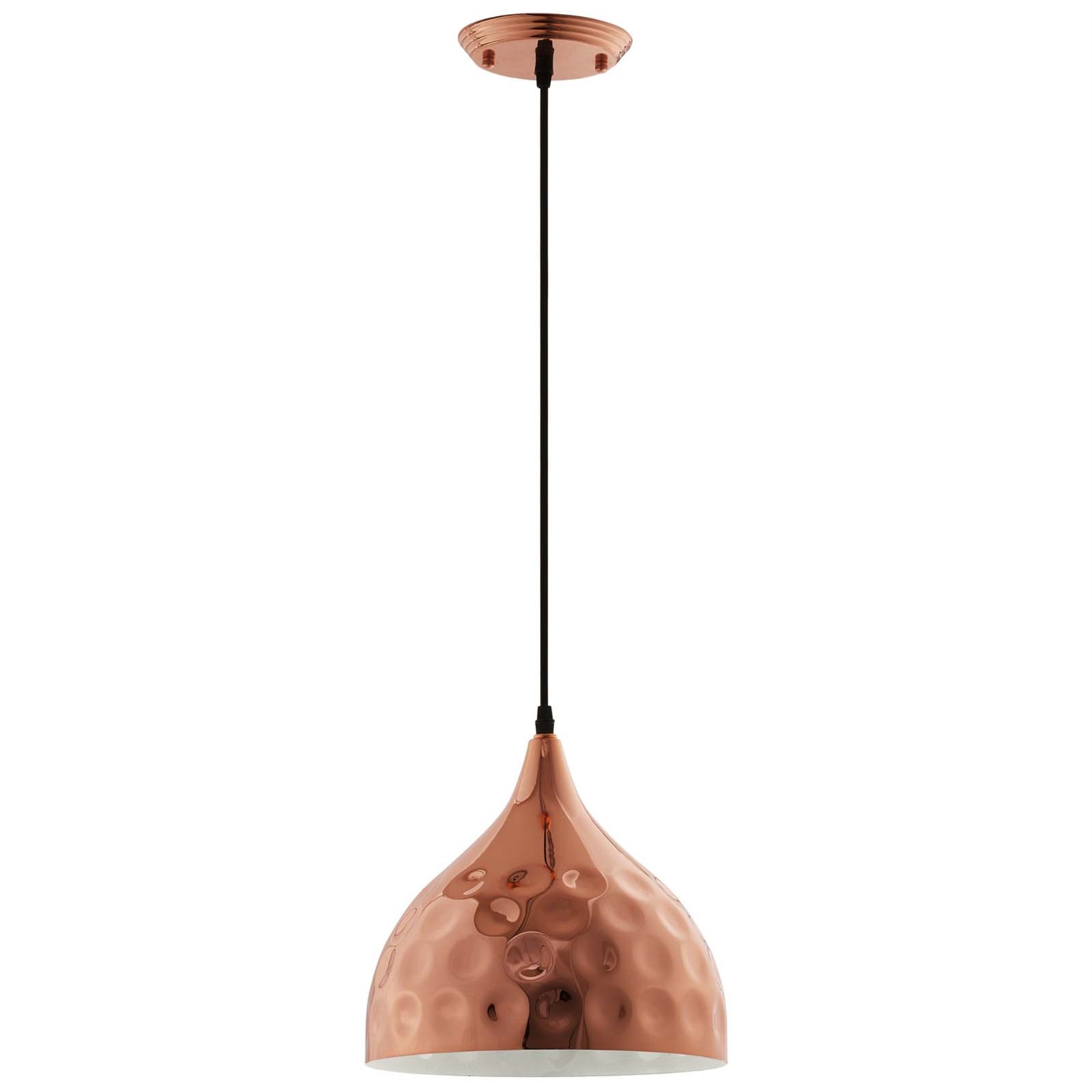 Elegant Dimple Pendant Light  Adjustable Height, Rose Gold Plated Iron, Captivating Visual Effect  11 inch BellShaped Pendant Lig