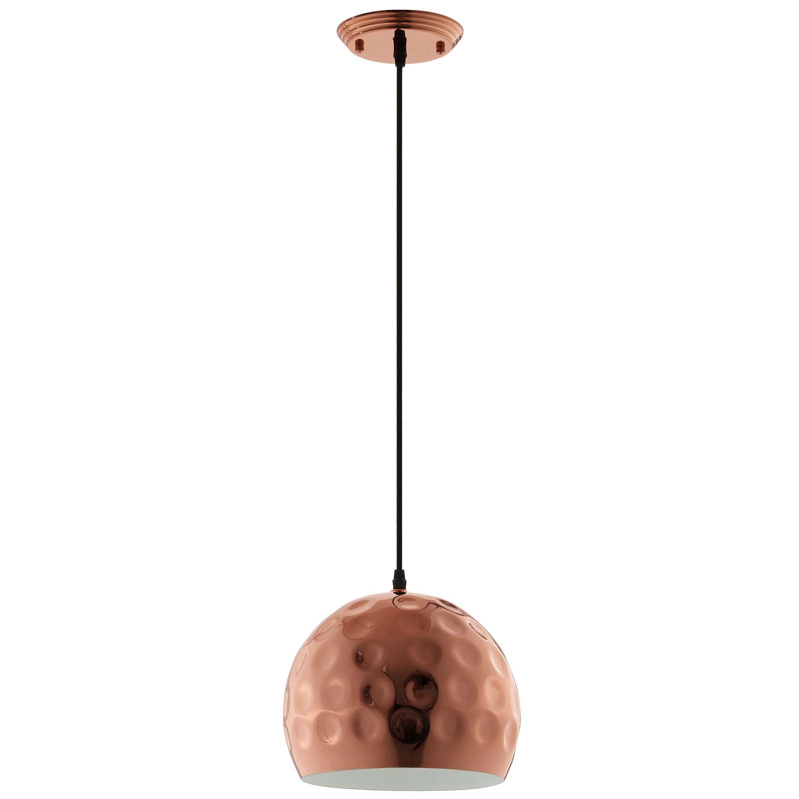 Dimple 10 inch HalfSphere Rose Gold Pendant Light 
