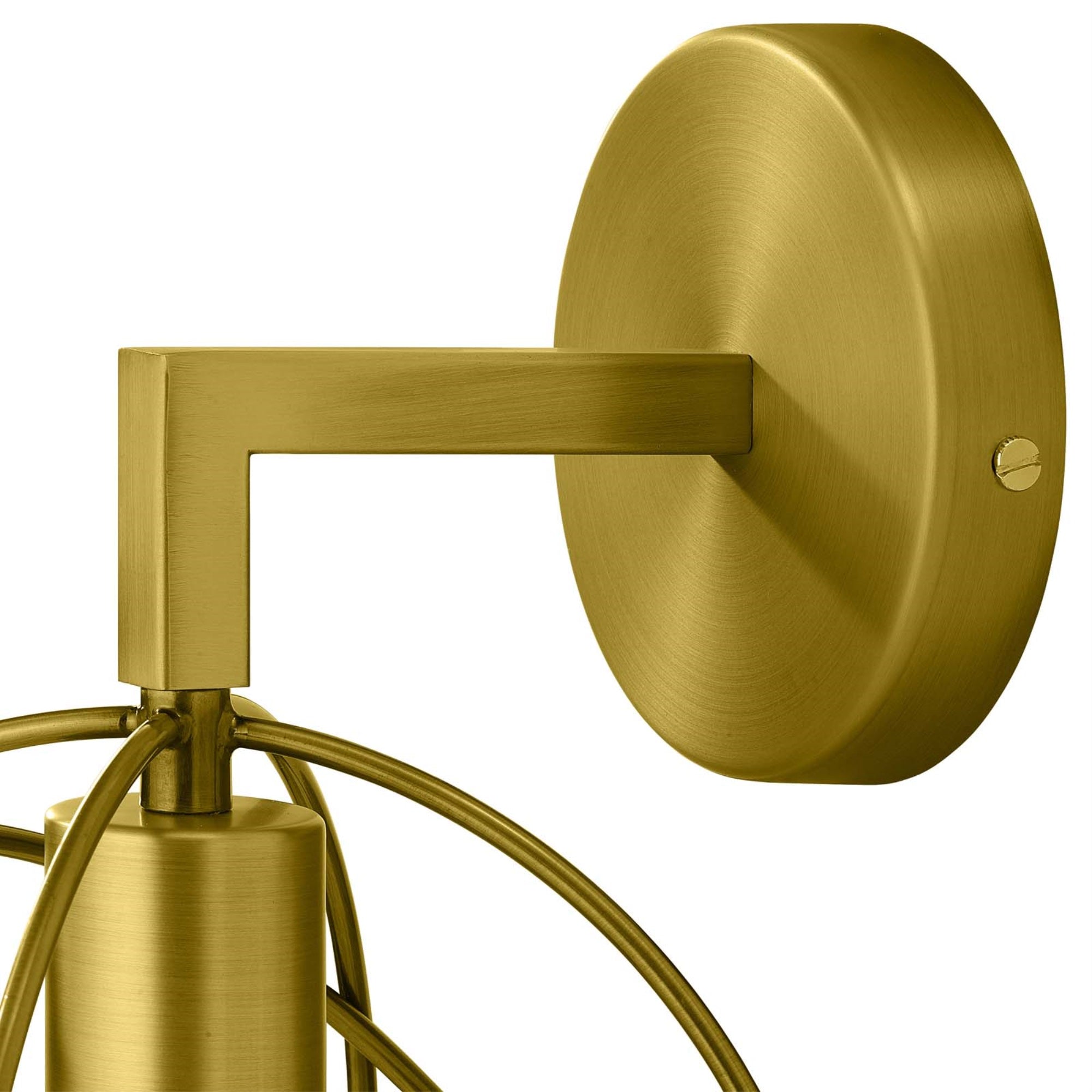 Ergode Perimeter Wall Lamp - Elegant Orbital Design, Square Bracket Arm, well-made Brass, E26 60W Bulb Required