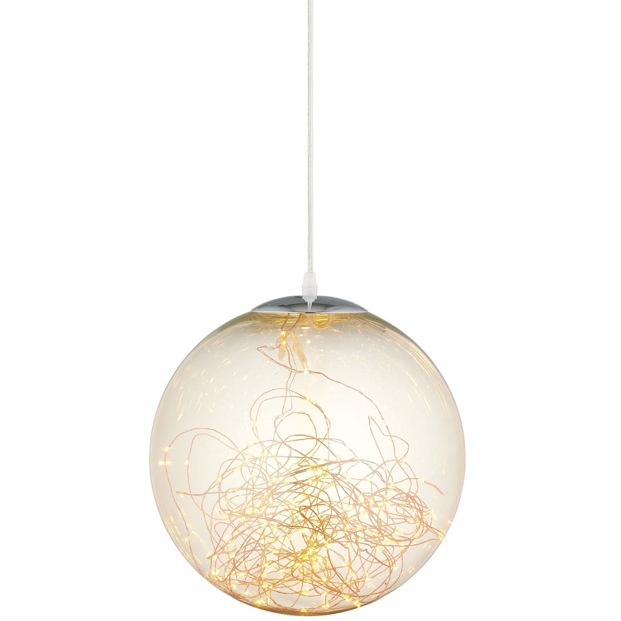 Fairy 8'' Amber Glass Globe Ceiling Light Pendant Chandelier - Enhance Your Home with Mesmerizing Golden Glow