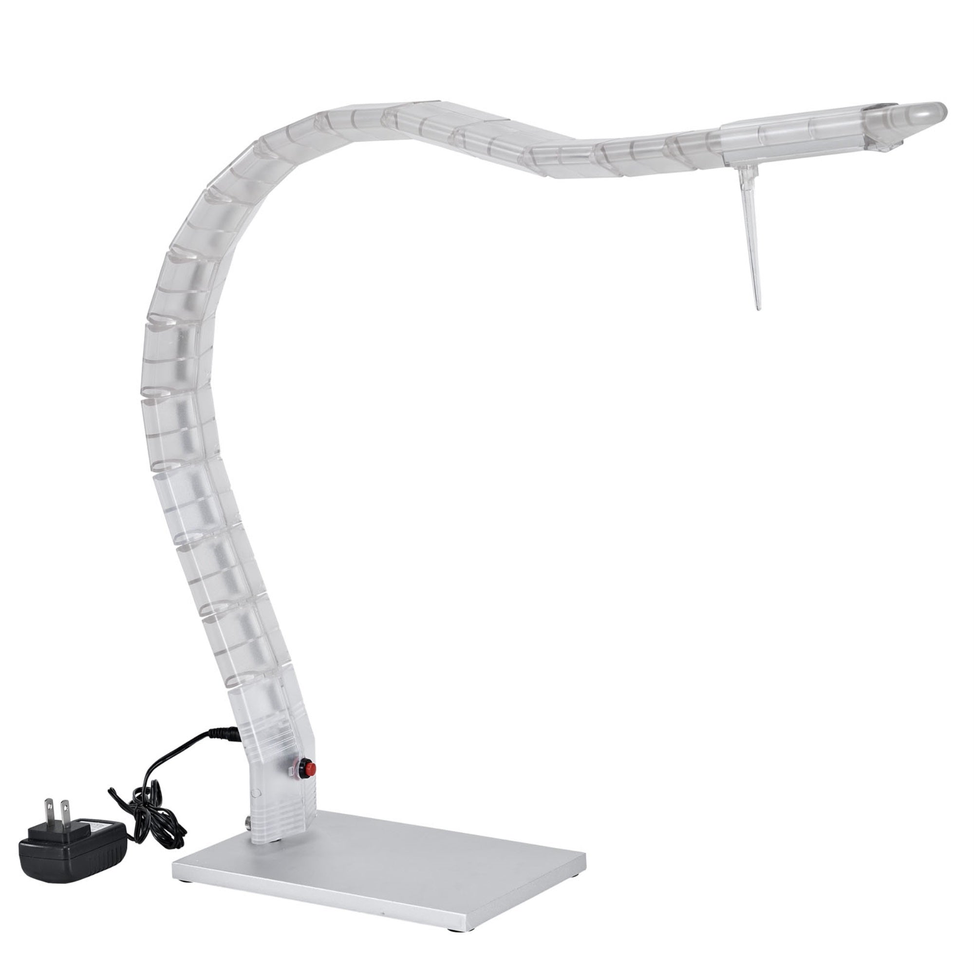 Inspect Table Lamp  Adjustable Metal Arm, CrystalClear LED Light, Dimming Feature  White