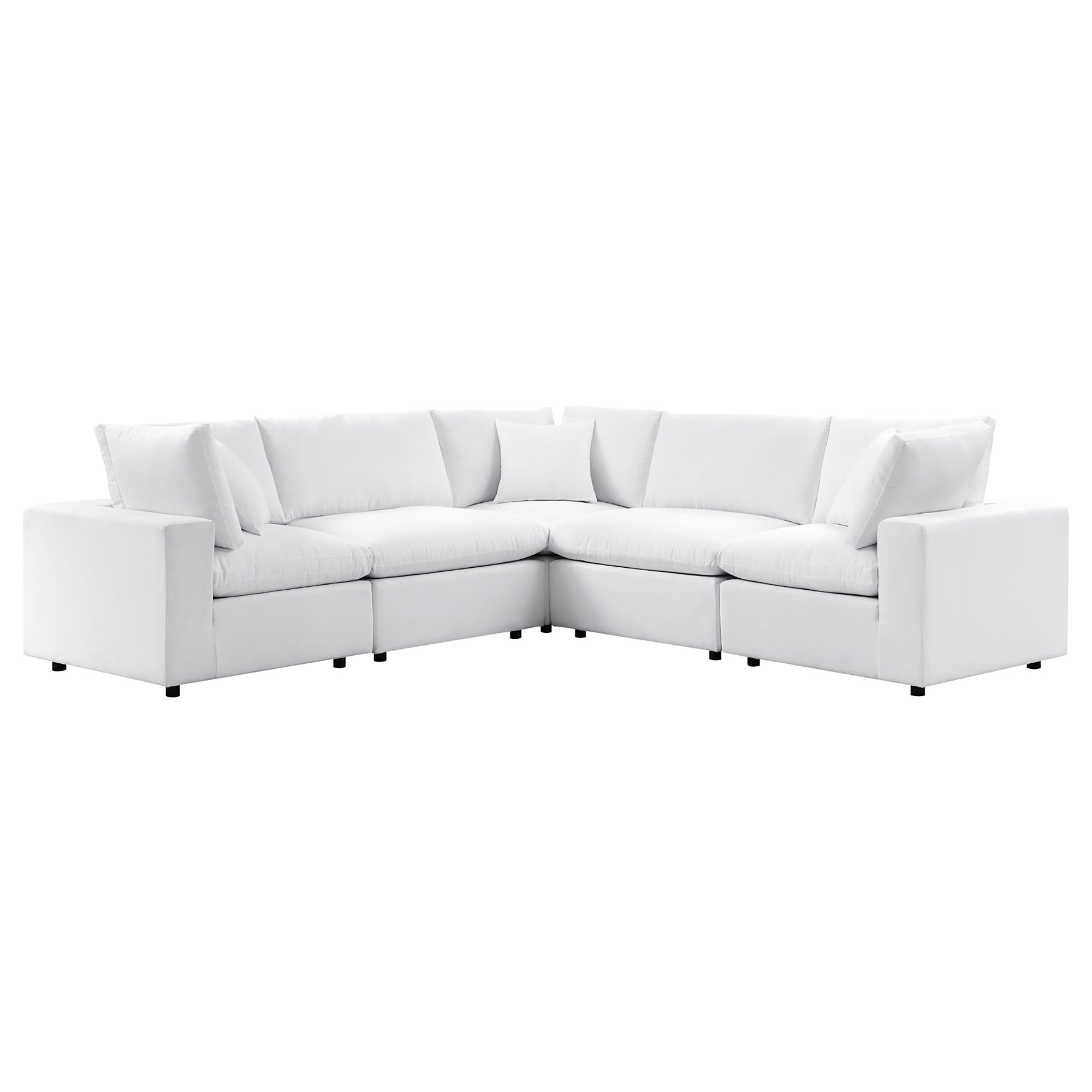 Commix Outdoor Patio Sectional Sofa – 5-Piece White Sunbrella® Edition by Patio Elegance