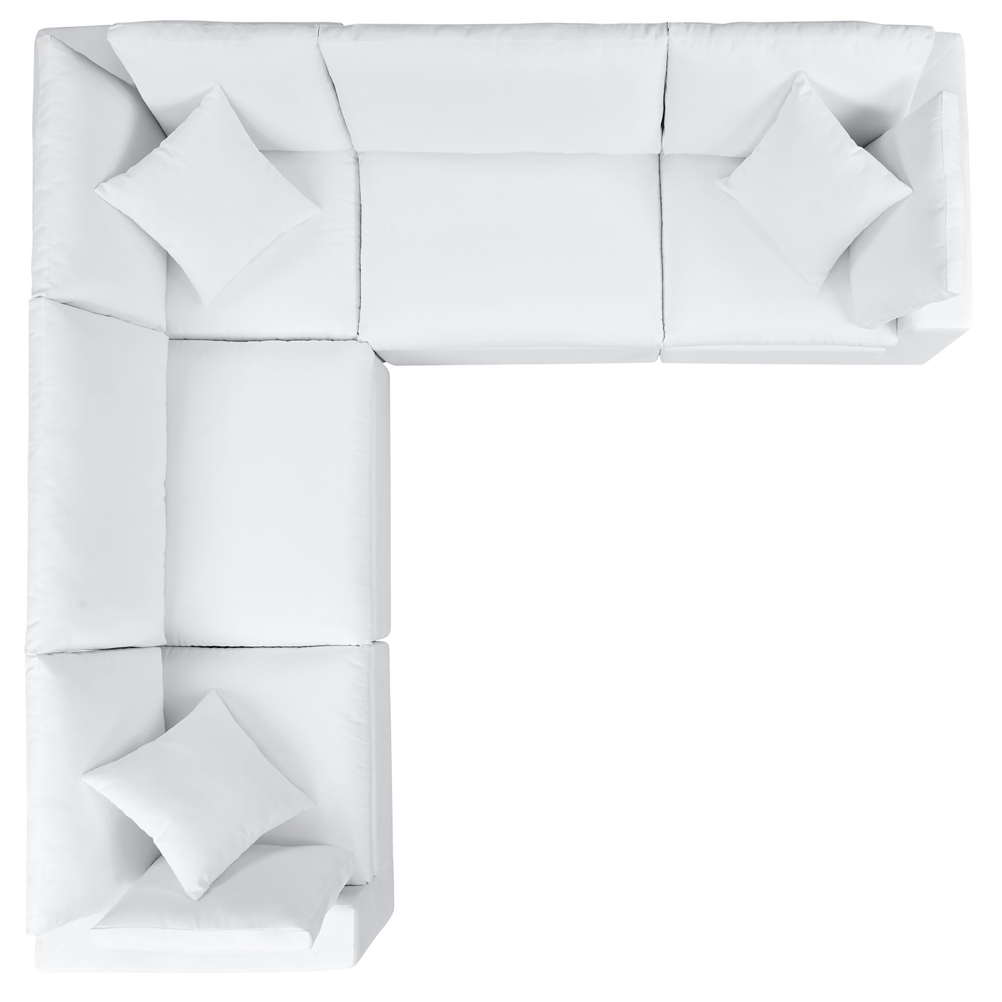 Commix Outdoor Patio Sectional Sofa – 5-Piece White Sunbrella® Edition by Patio Elegance