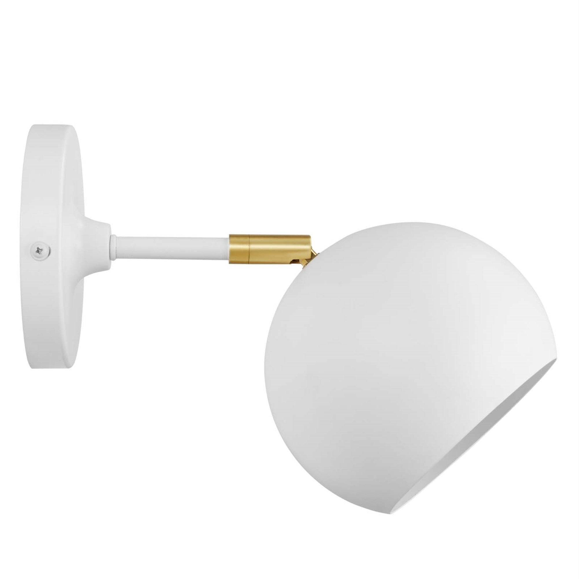 Modway Chalice 1-Light Wall Sconce, Iron Shade, Satin Brass, White/Gold, Model EEI-5613-WHI