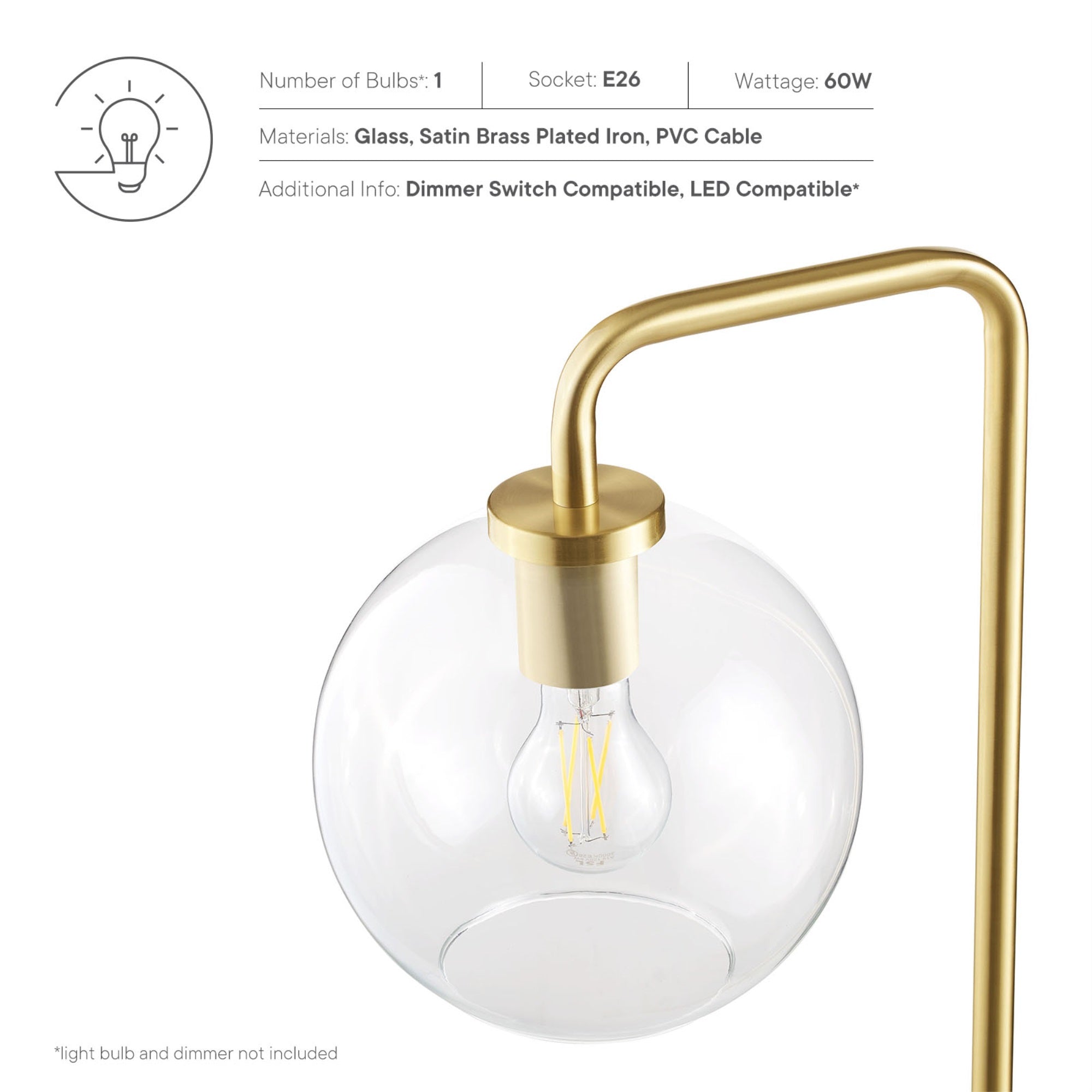 Silo Glass Globe Glass And Metal Floor Lamp