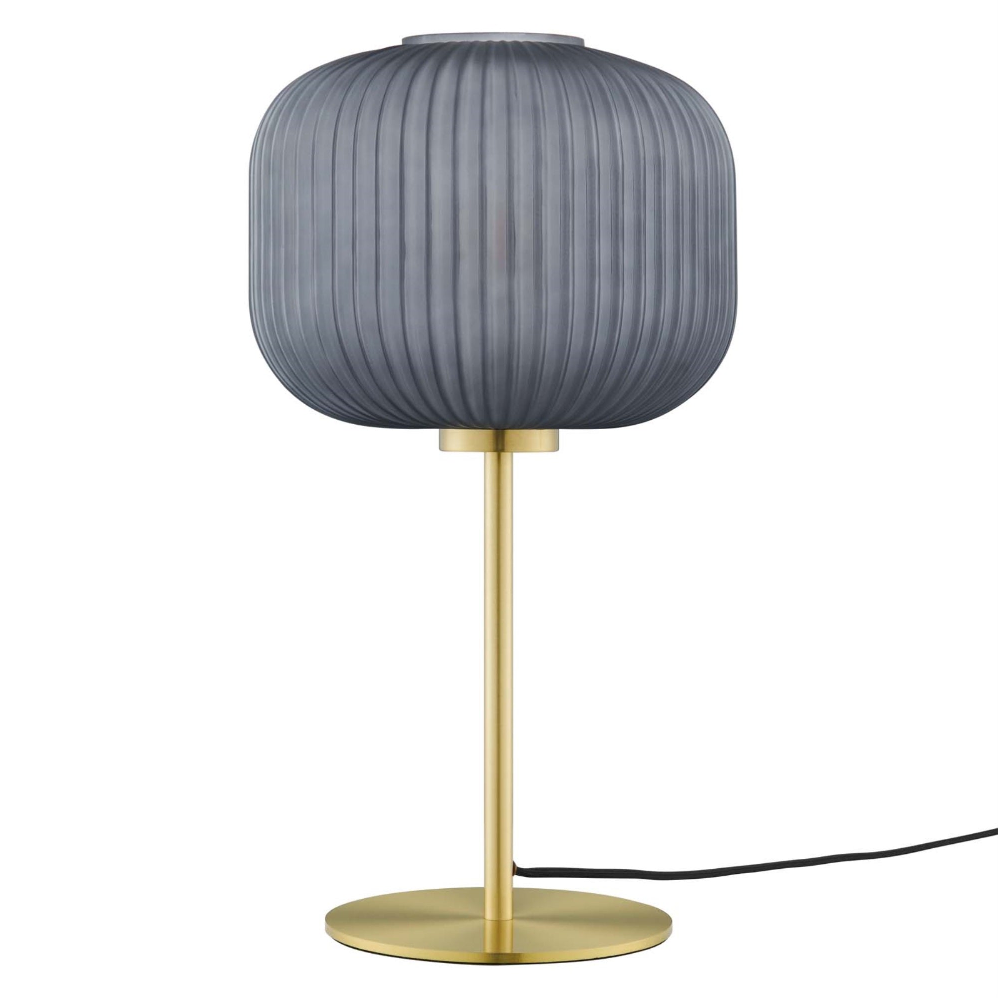 Modway Reprise 1-Light Glass Table Lamp, 10inx10inx17.5in, Black/Satin Brass
