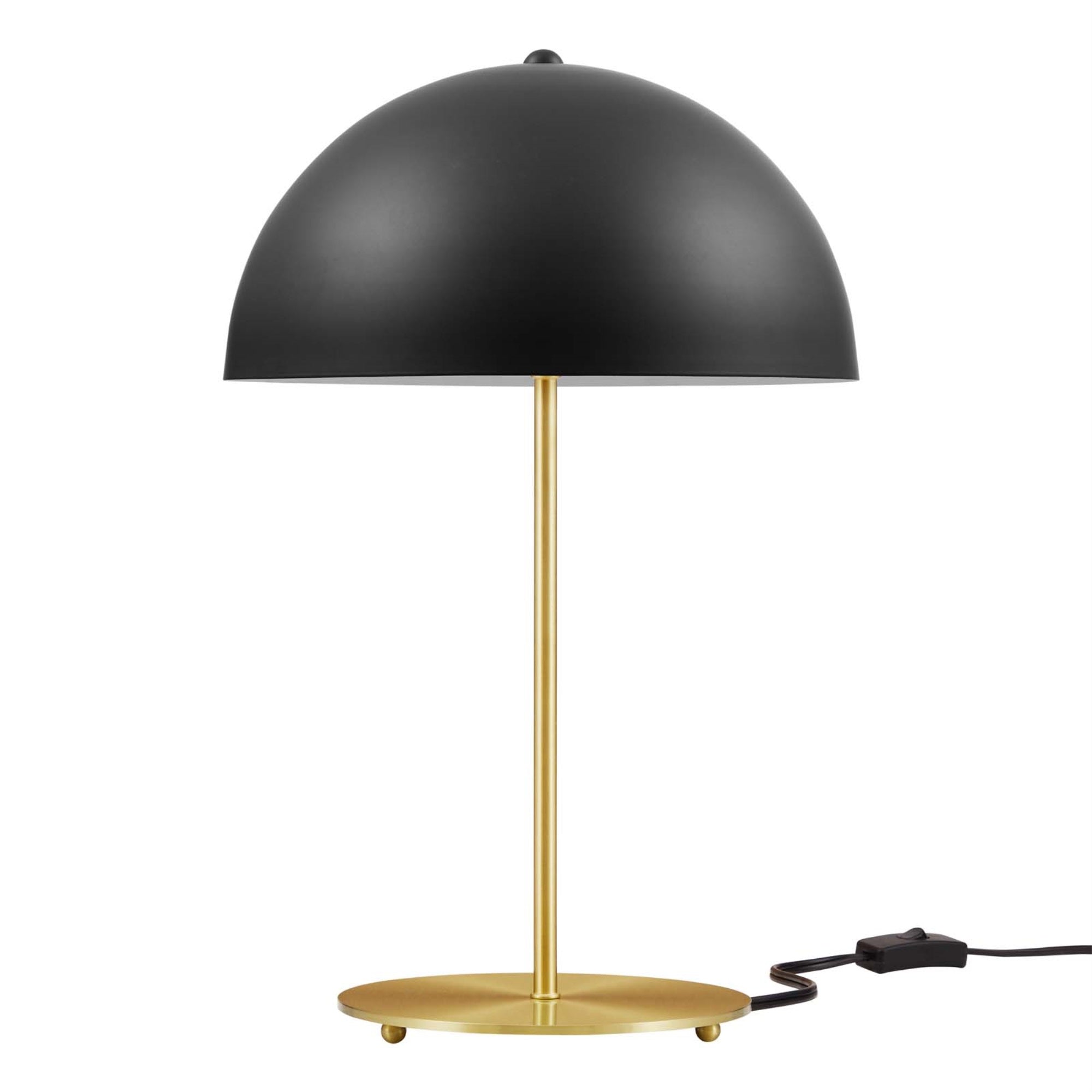Modway 1-Light Metal Table Lamp, Black/Satin Brass, Model EEI-5629-BLK-SBR
