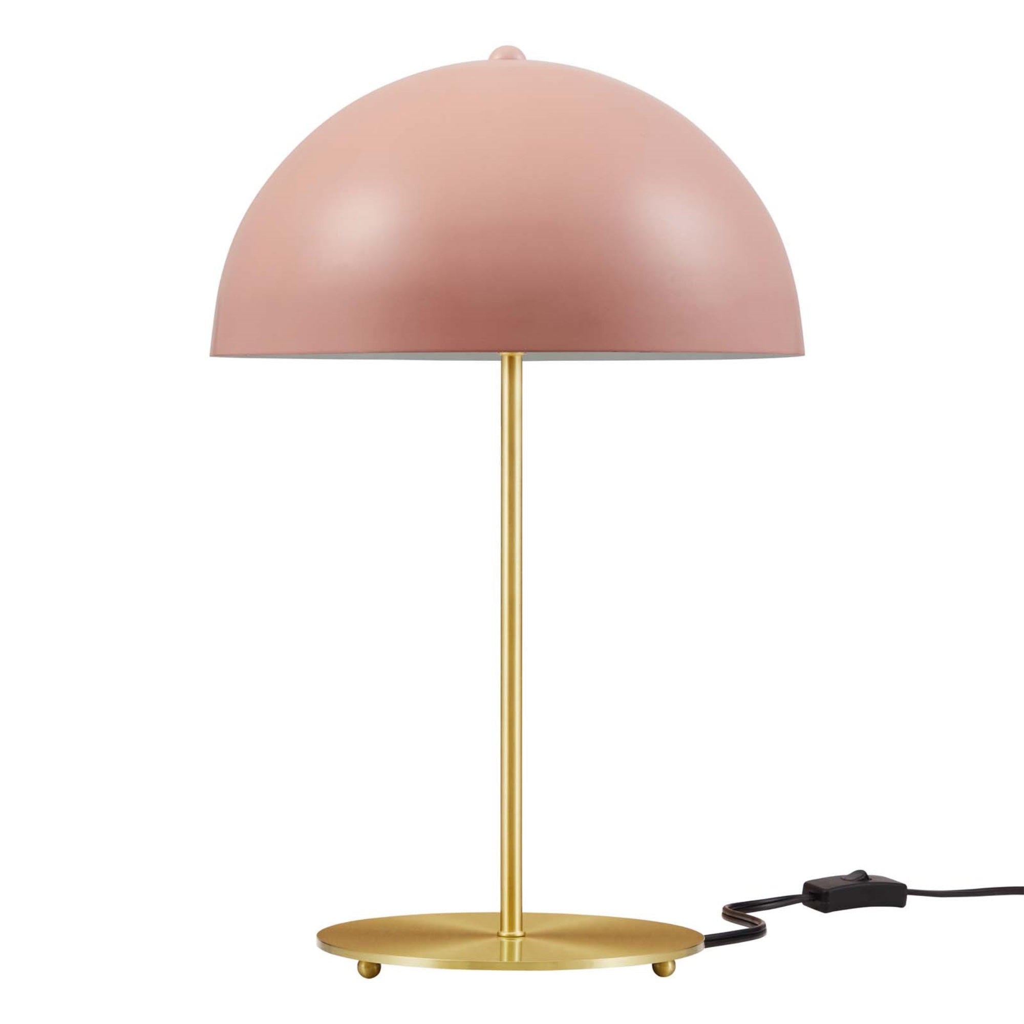 Modway 1-Light Table Lamp, Metal, 12x12x18, Pink/Satin Brass