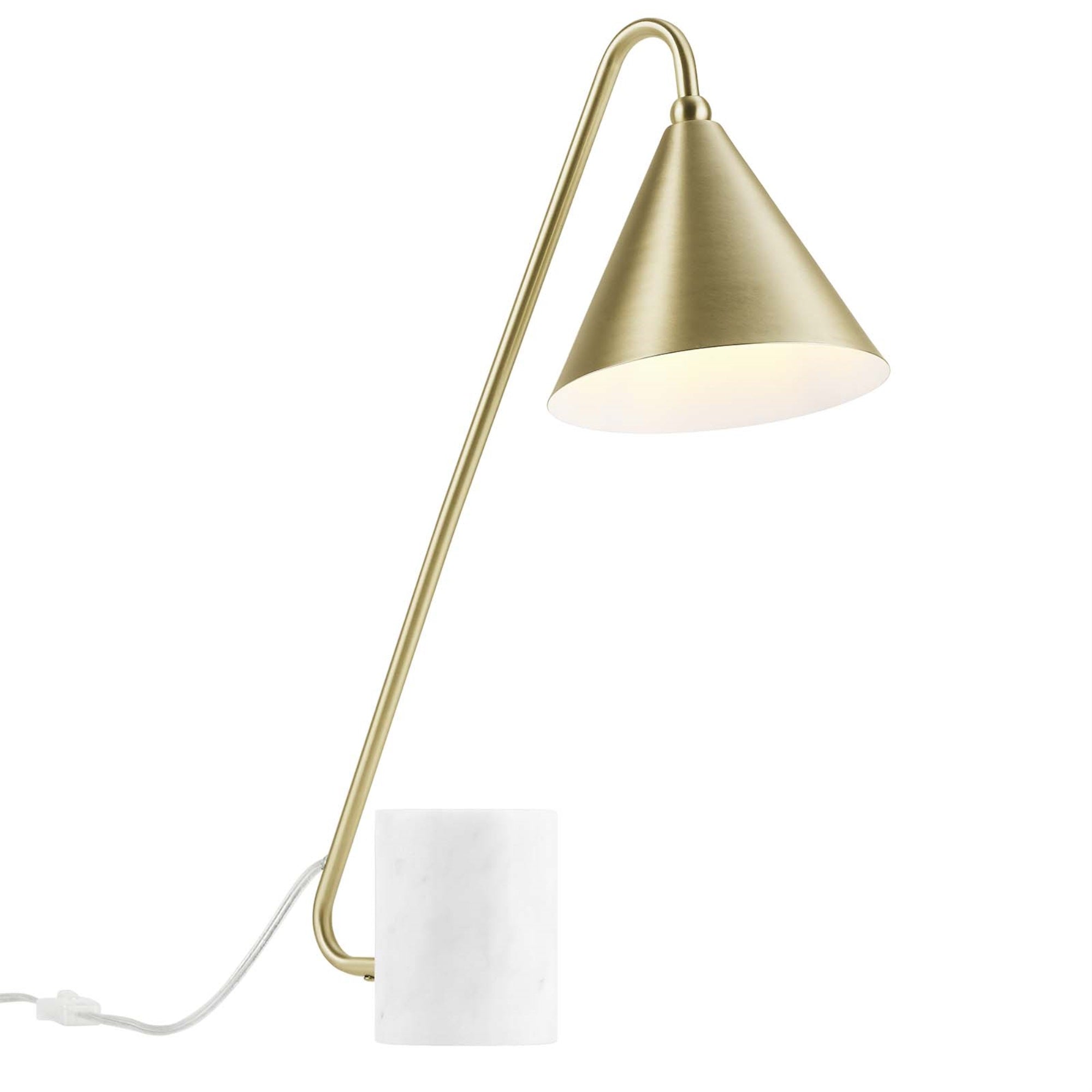 Modway Eei-6530-Sbr Ayla Marble Base Table Lamp, Satin Brass