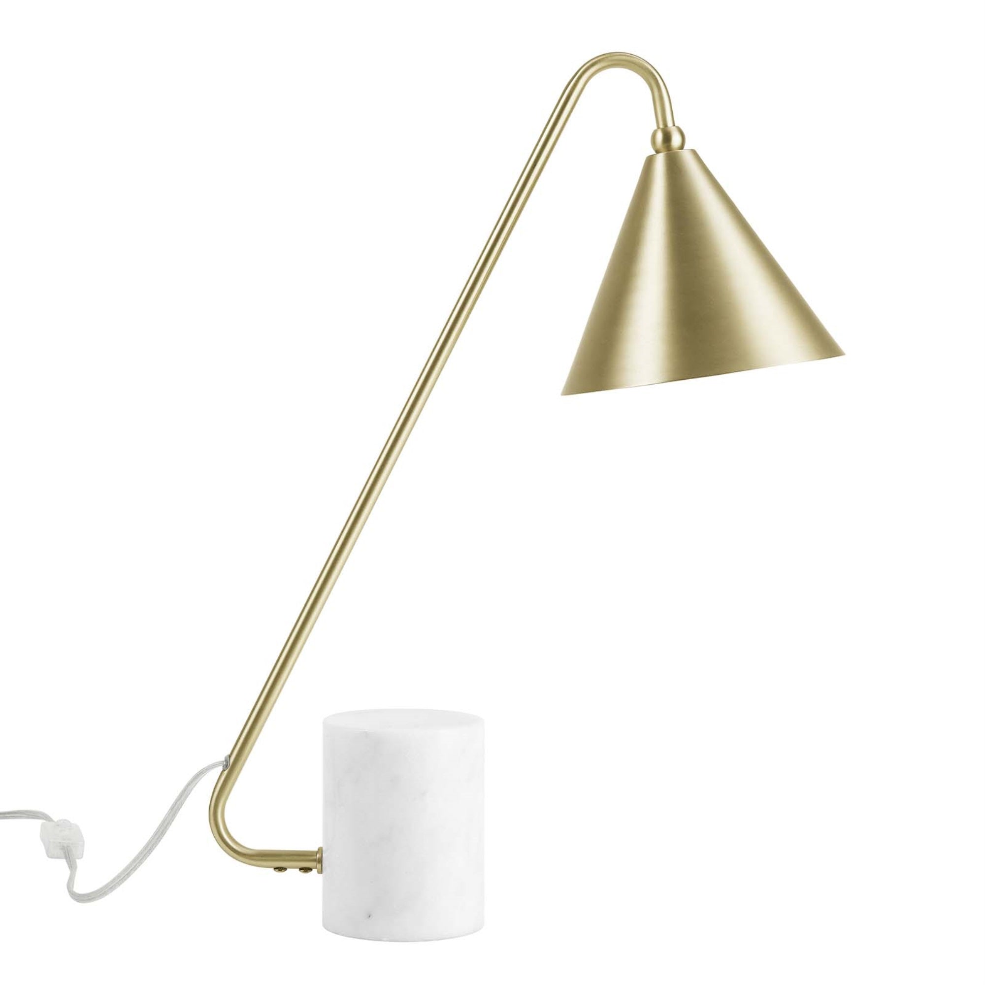 Modway Eei-6530-Sbr Ayla Marble Base Table Lamp, Satin Brass
