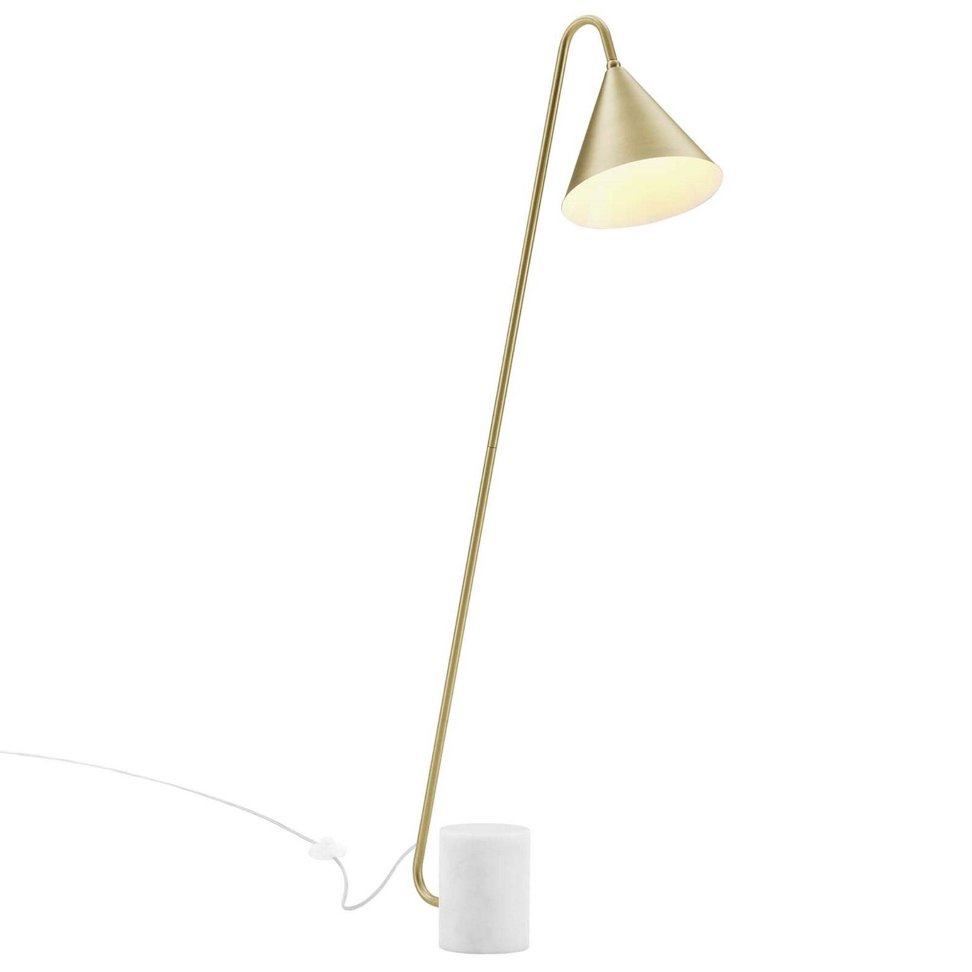 Modway Eei-6531-Sbr Ayla Marble Base Floor Lamp, Satin Brass