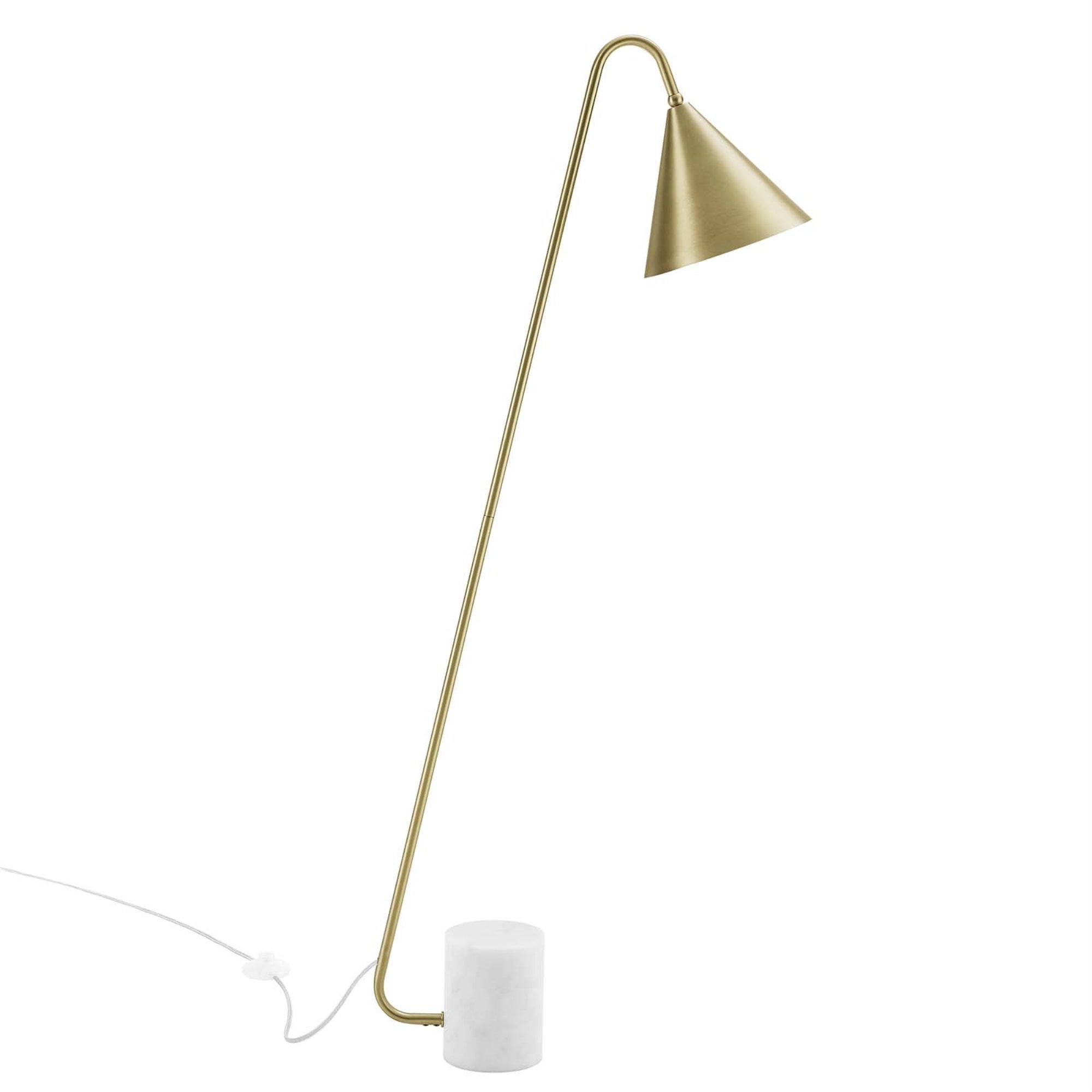 Modway Eei-6531-Sbr Ayla Marble Base Floor Lamp, Satin Brass